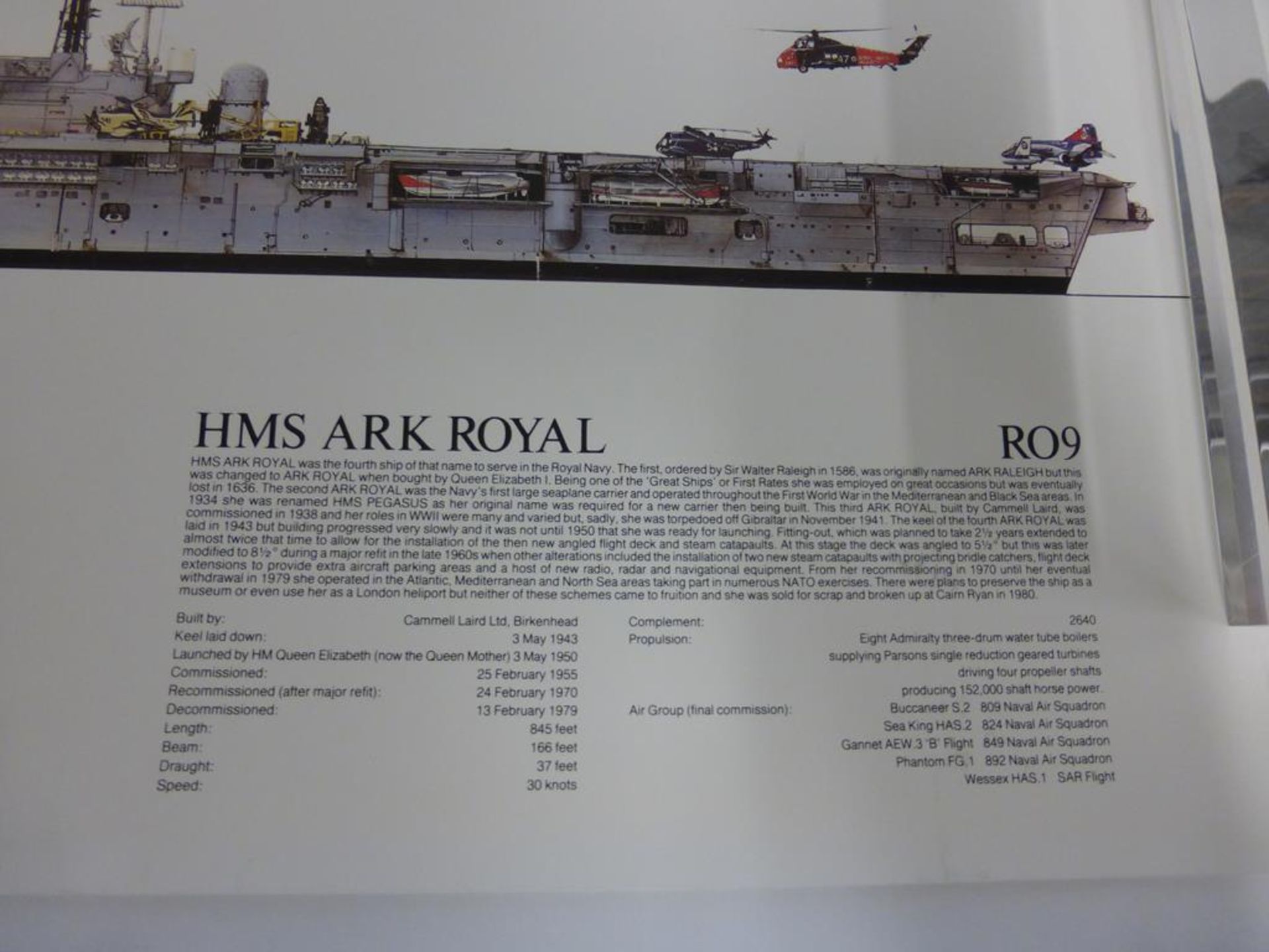 A lot to include: an unframed Print of ''H.M.S. Ark Royal R09'' by Dugald Cameron, unsigned, an - Image 19 of 23