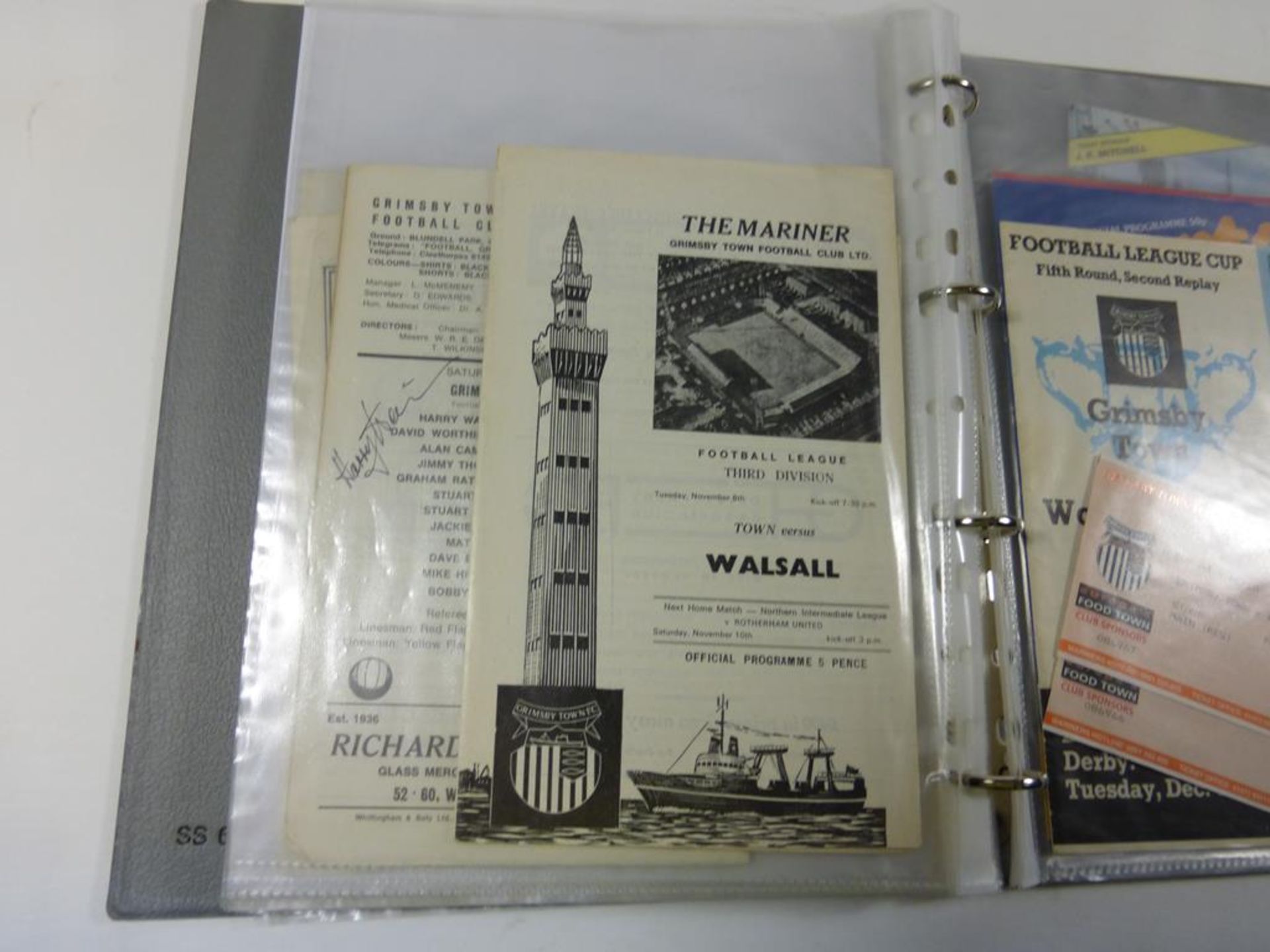 An album containing predominantly Grimsby Town FC Memorabilia (most signed) including an original - Image 5 of 16