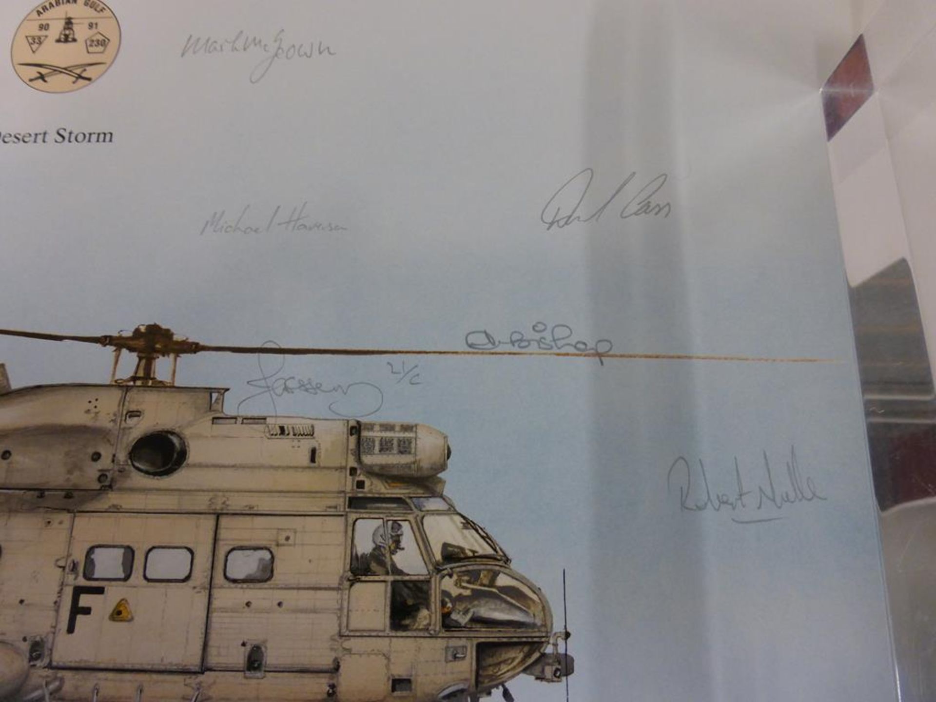 A lot to include an unframed Print of ''Desert Storm Puma HCI'', signed by sixteen and an unframed - Image 11 of 14