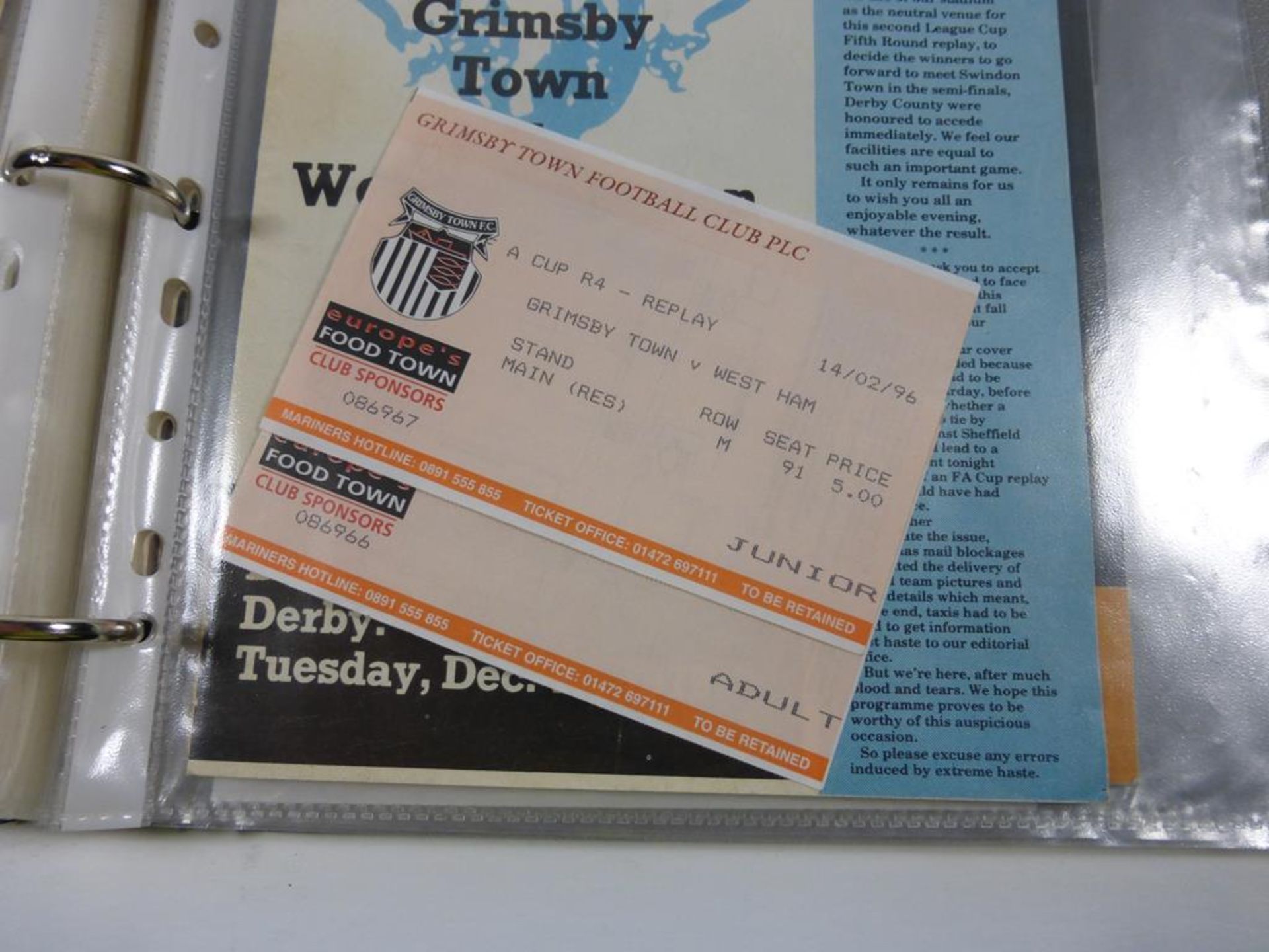 An album containing predominantly Grimsby Town FC Memorabilia (most signed) including an original - Image 6 of 16