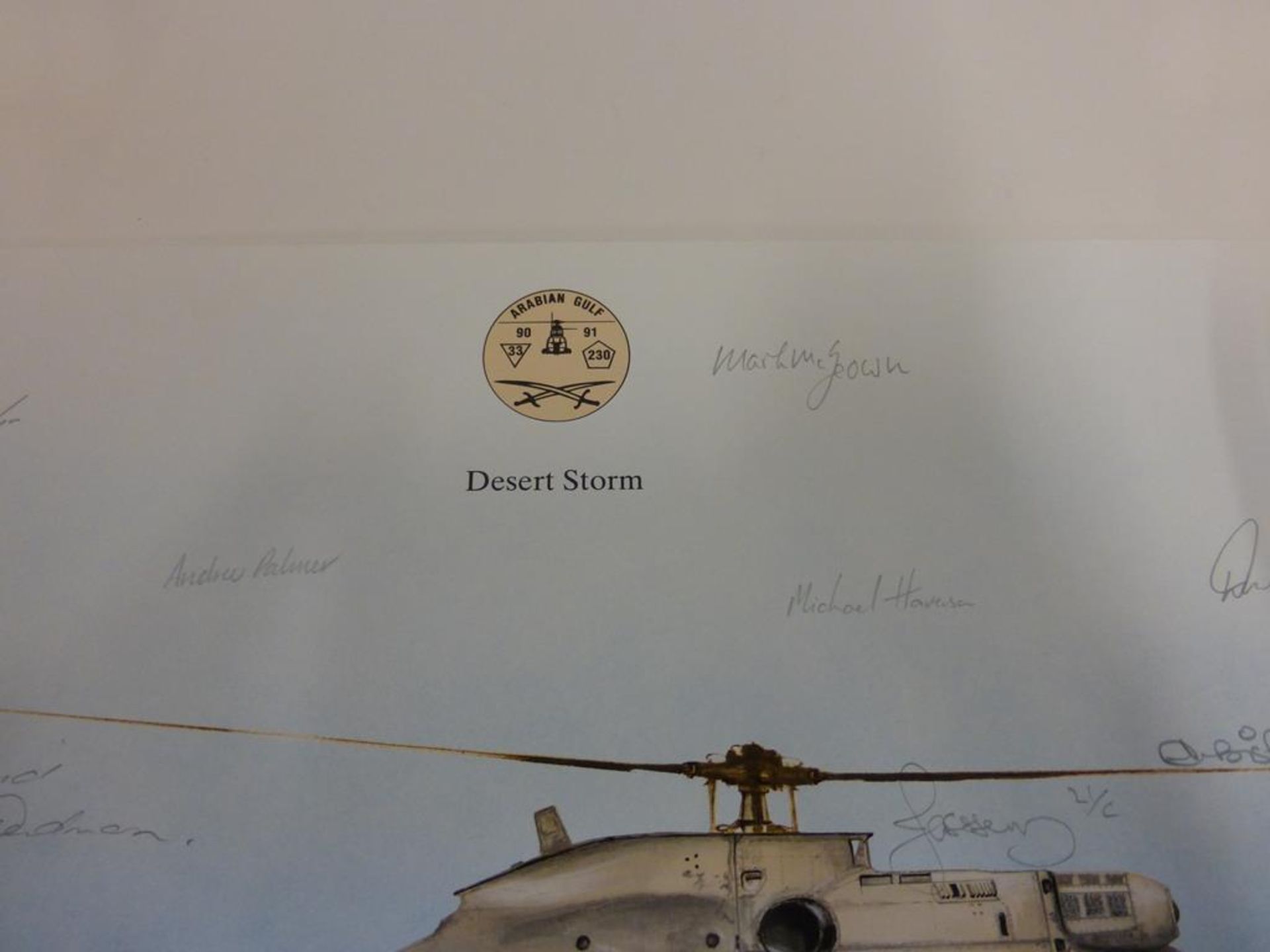 A lot to include an unframed Print of ''Desert Storm Puma HCI'', signed by sixteen and an unframed - Image 14 of 14