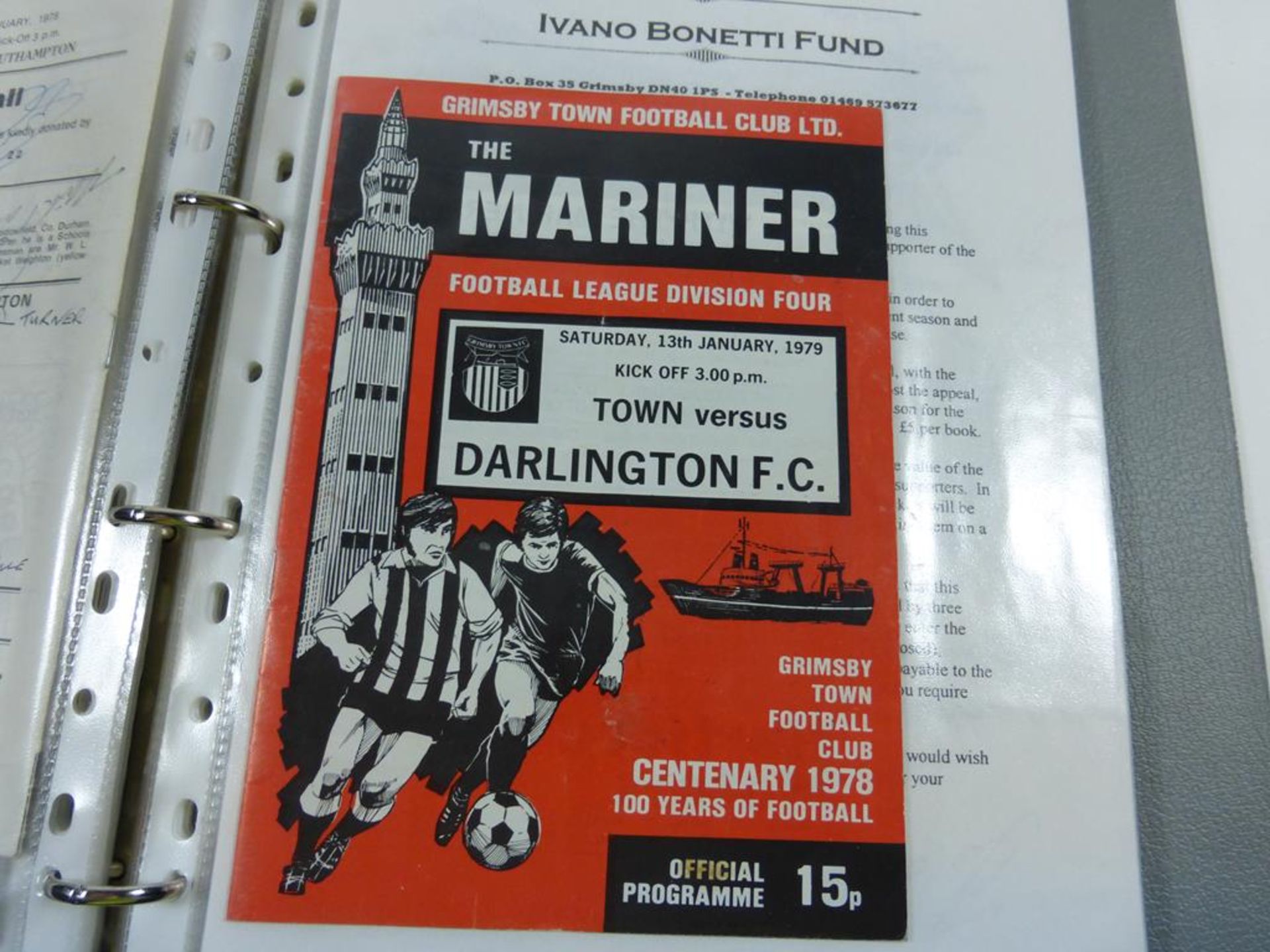 An album containing predominantly Grimsby Town FC Memorabilia (most signed) including an original - Image 14 of 16