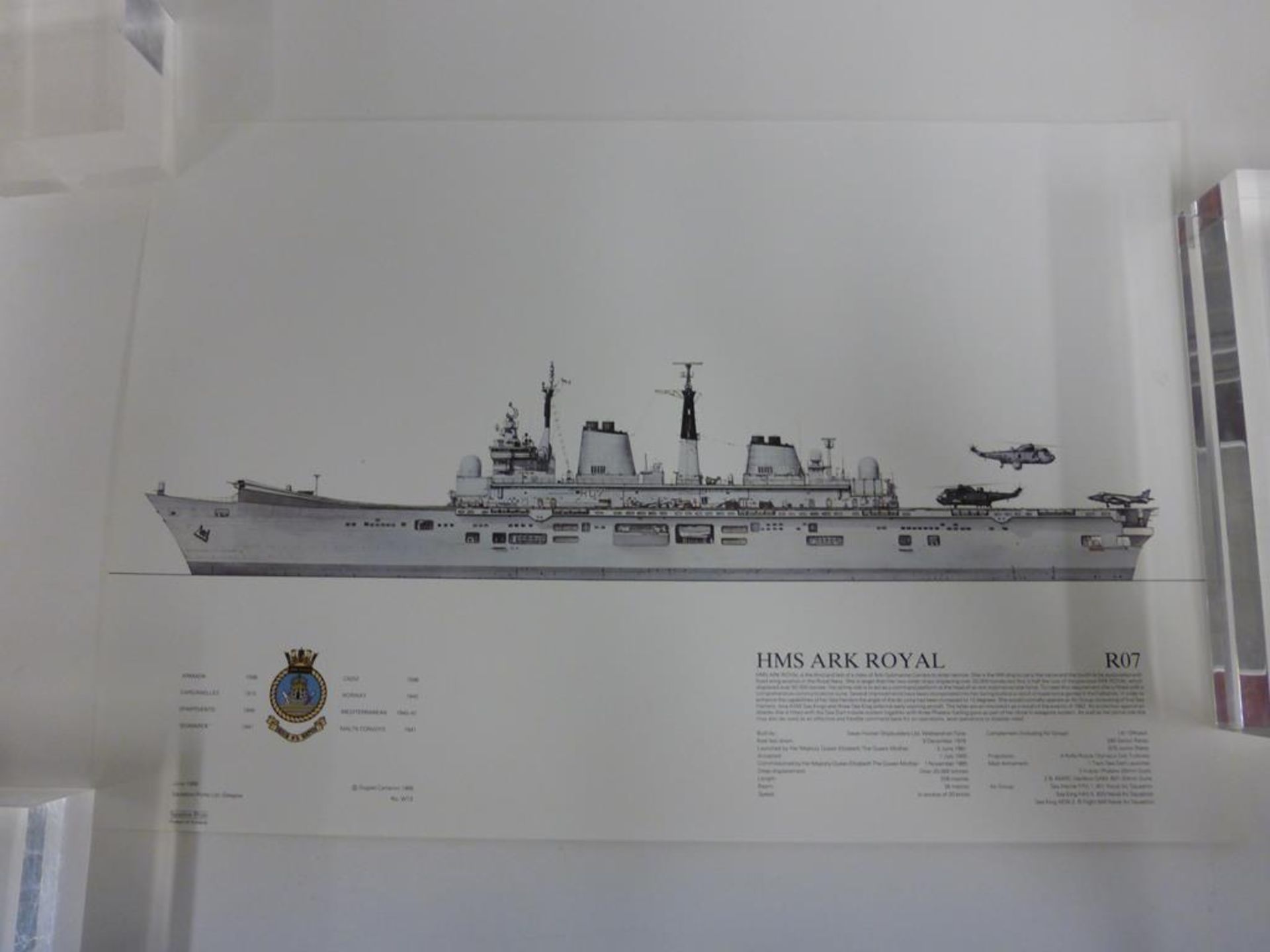 A lot to include: an unframed Print of ''H.M.S. Ark Royal R09'' by Dugald Cameron, unsigned, an - Image 16 of 23