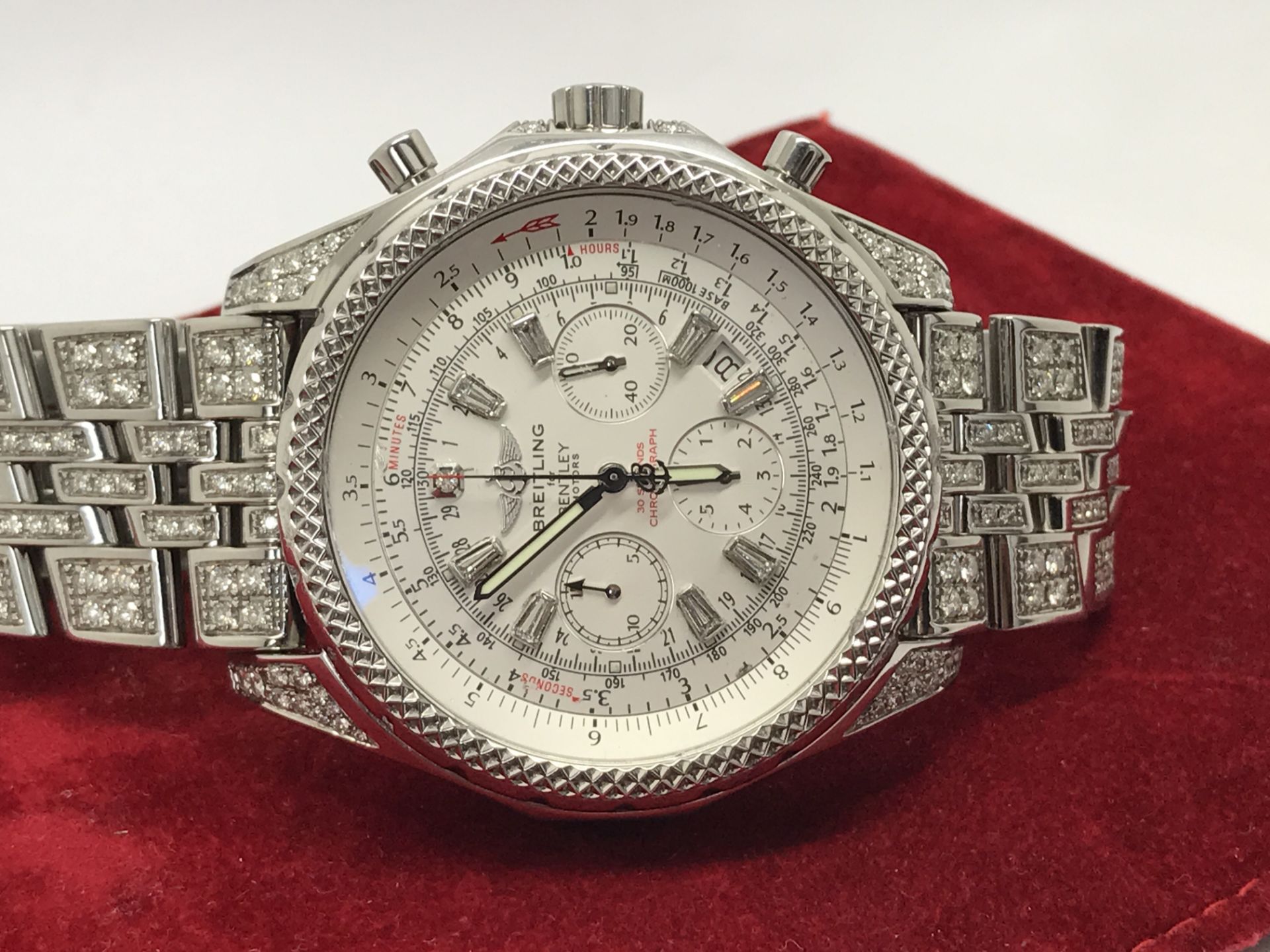 BREITLING FOR BENTLEY DIAMOND SET WATCH + BOX - APPROX 8.00ct DIAMONDS - Image 5 of 17