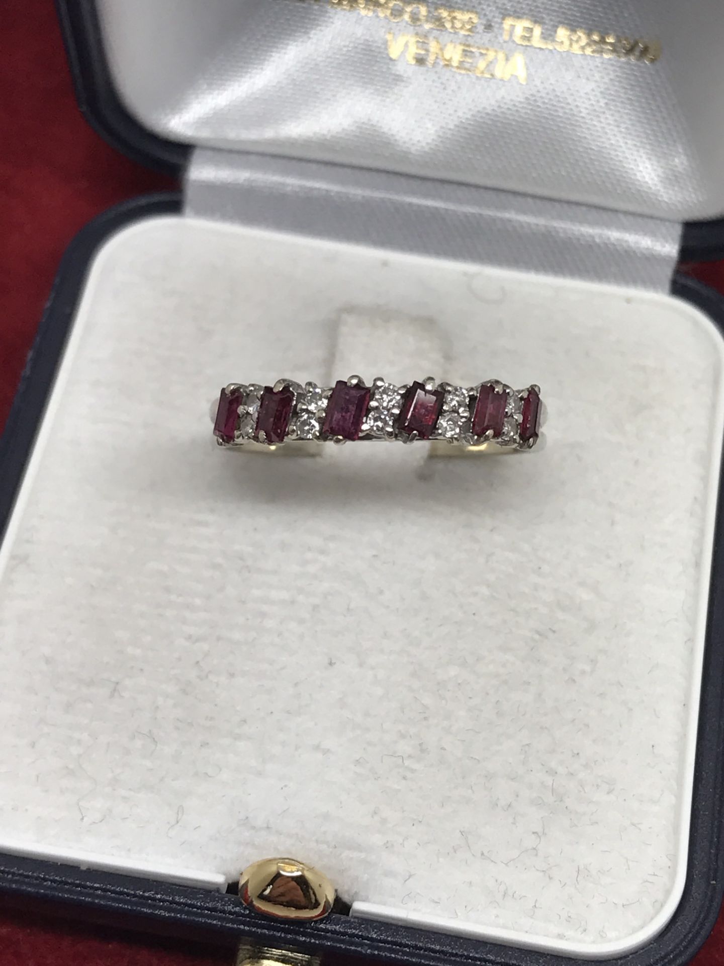 18ct GOLD RUBY & DIAMOND 1/2 ETERNITY RING