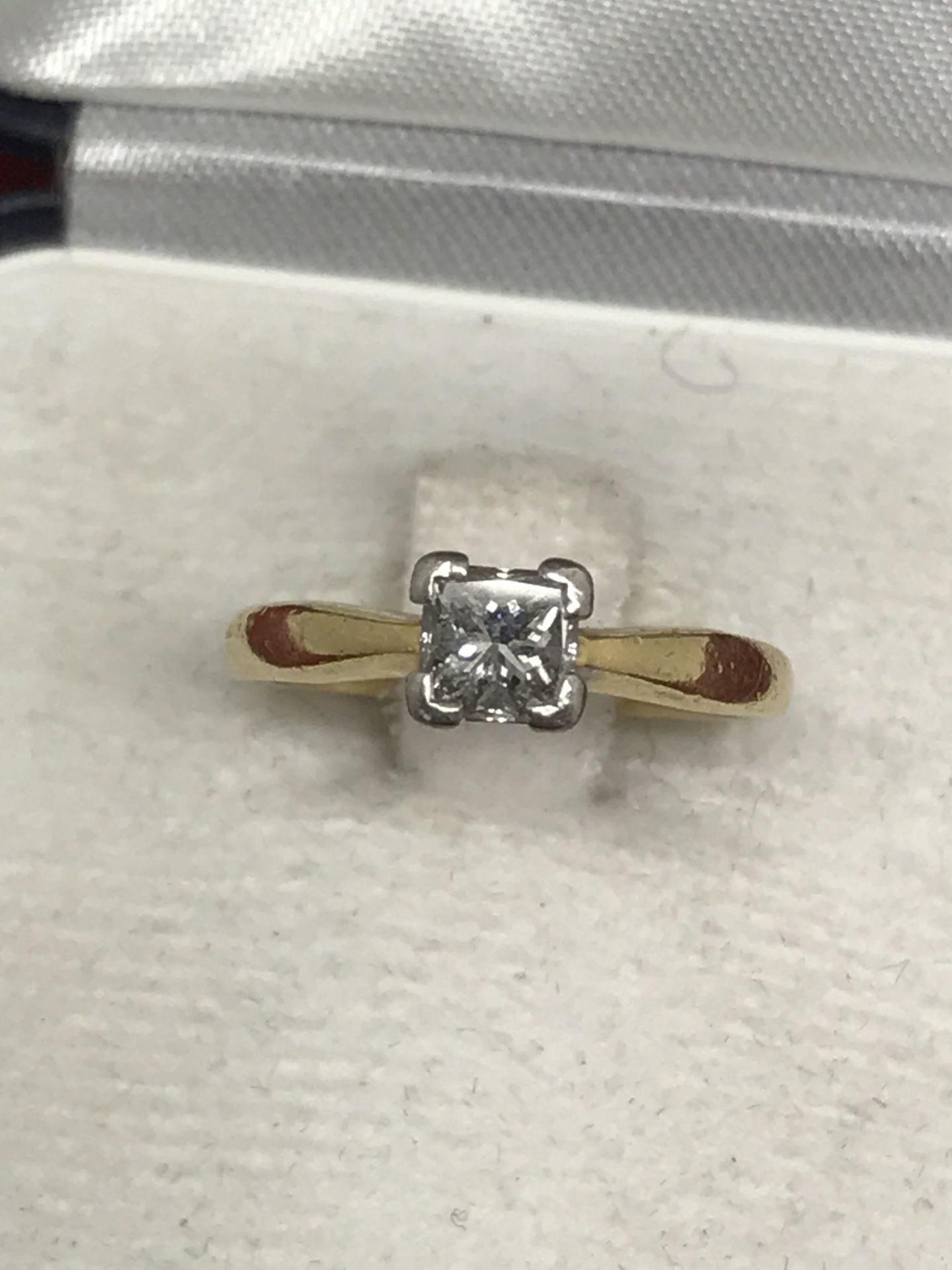 18ct GOLD 0.50ct PRINCESS CUT DIAMOND RING