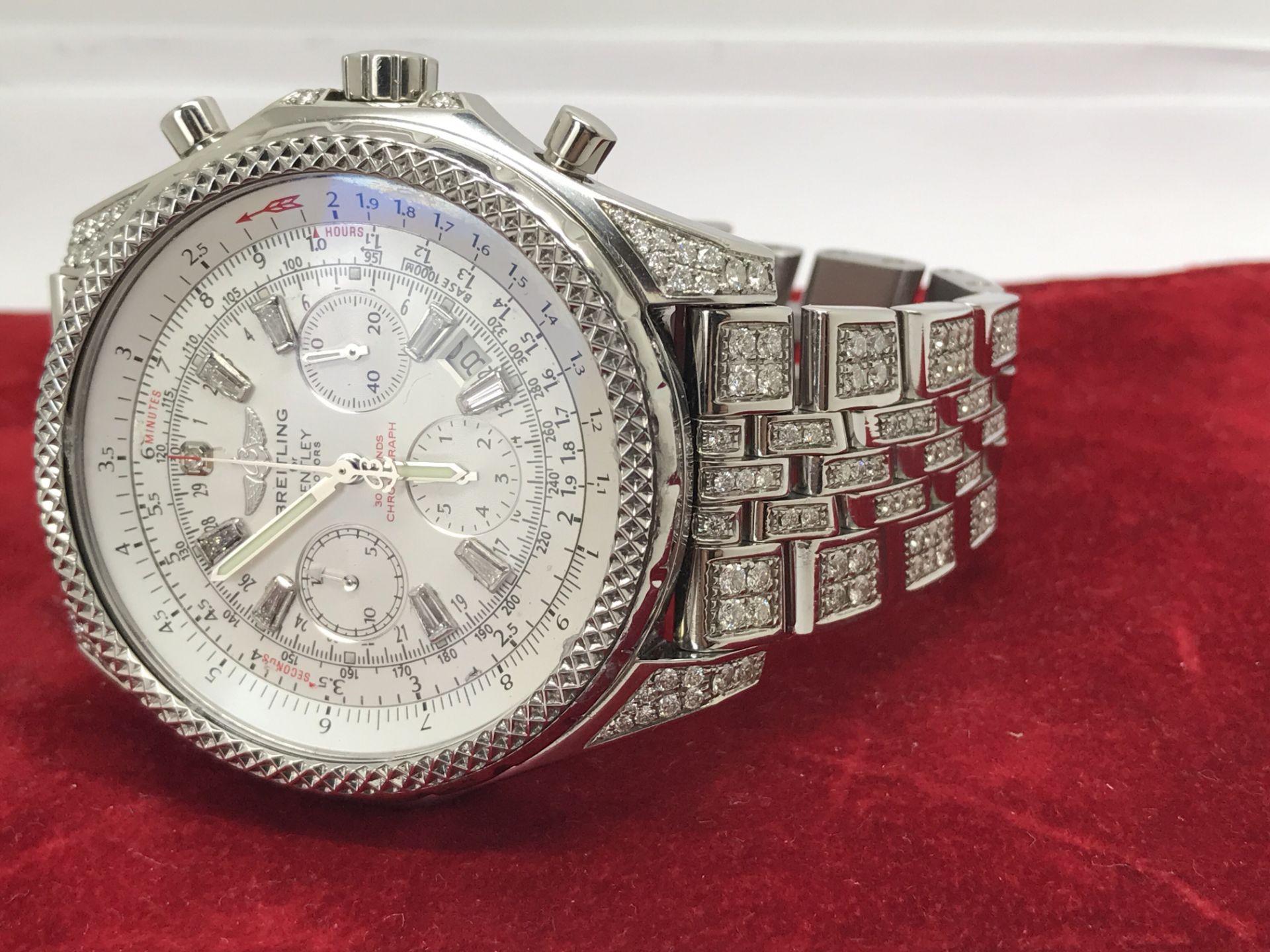 BREITLING FOR BENTLEY DIAMOND SET WATCH + BOX - APPROX 8.00ct DIAMONDS - Image 16 of 17