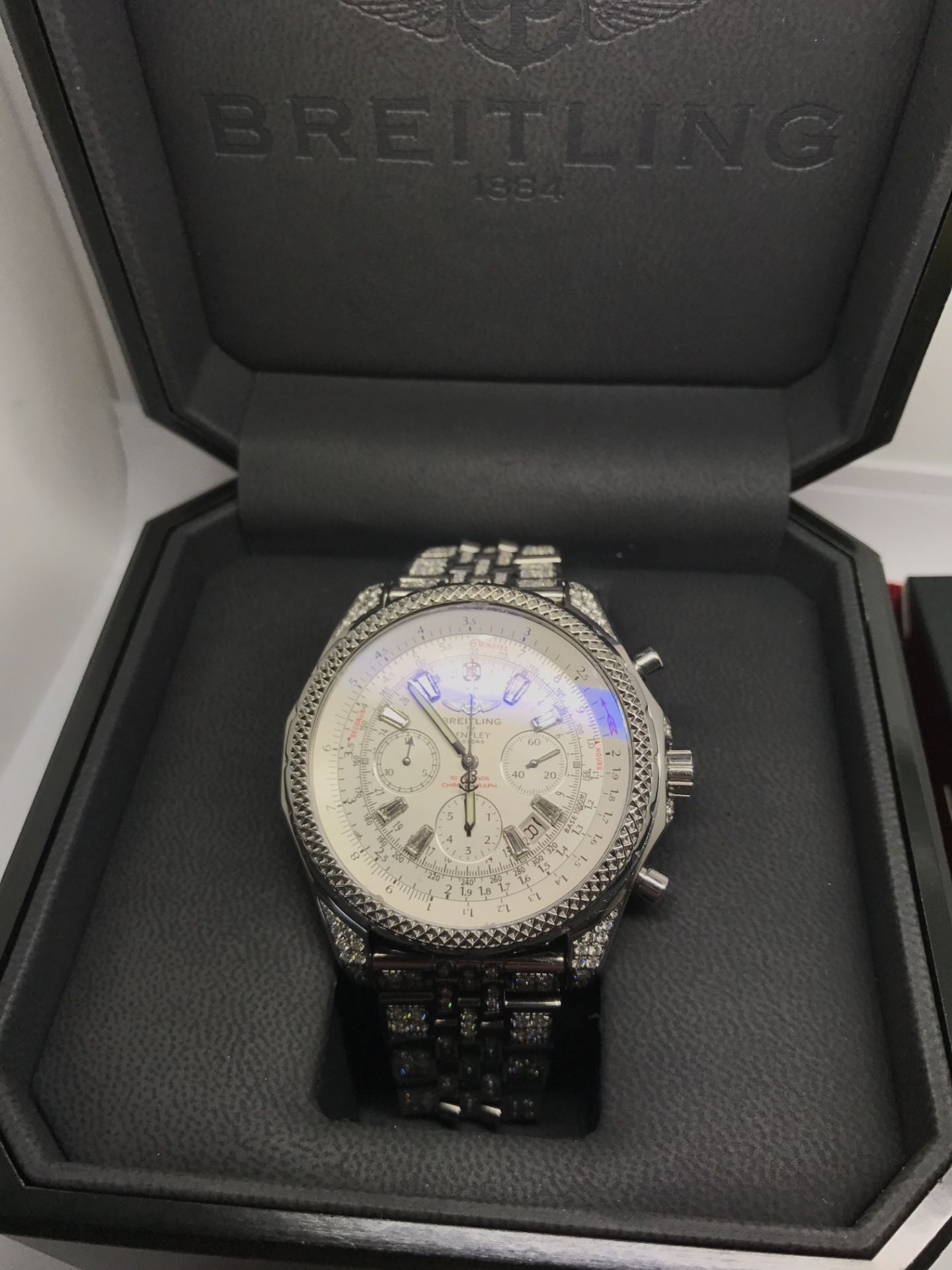 BREITLING FOR BENTLEY DIAMOND SET WATCH + BOX - APPROX 8.00ct DIAMONDS - Image 17 of 17