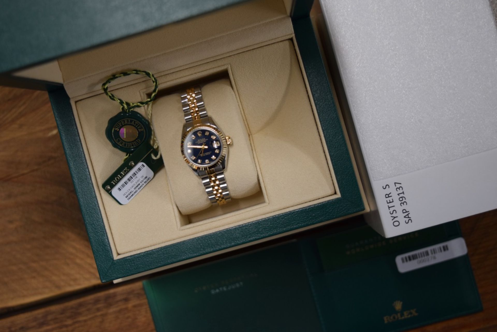 ♥ Gorgeous 18k/ Steel Rolex Lady DateJust - Navy Blue Diamond - Image 3 of 7