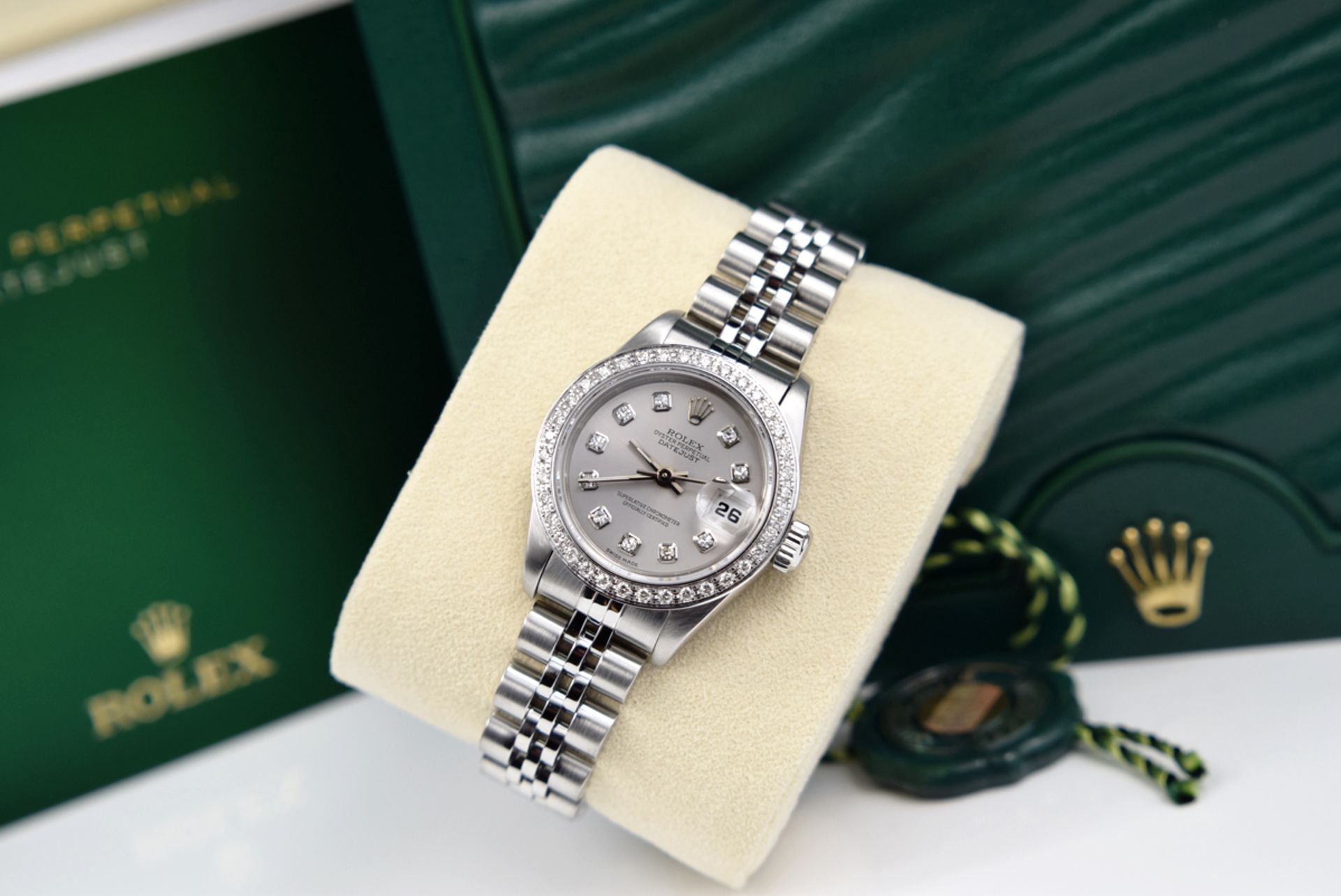 ROLEX *DIAMOND* LADY DATEJUST - 18K WHITE GOLD & STEEL WITH SILVER GREY DIAMOND DIAL - Image 2 of 12