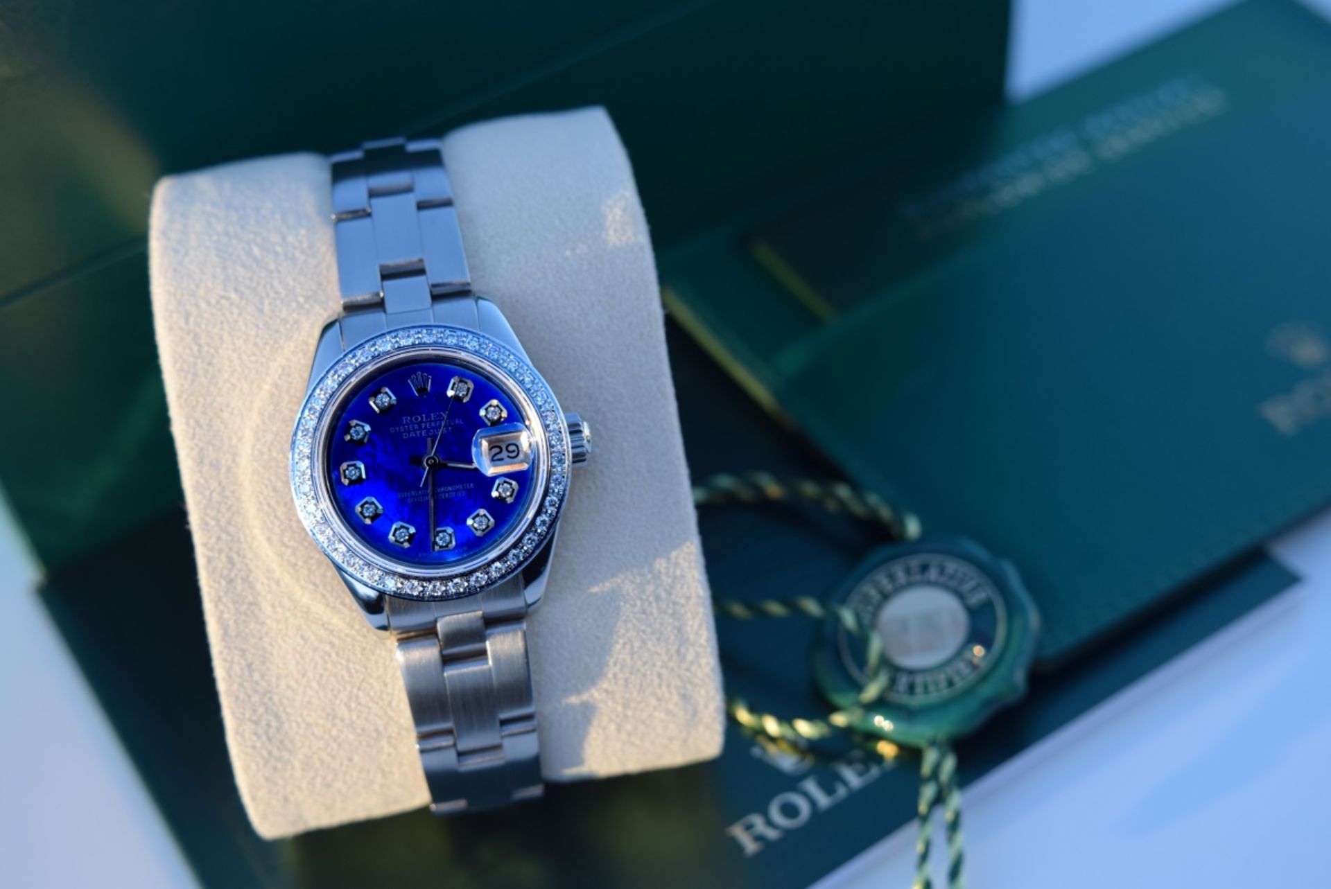 *Diamond* Rolex 'Lady' DateJust 26 - Blue Pearl - Image 12 of 12