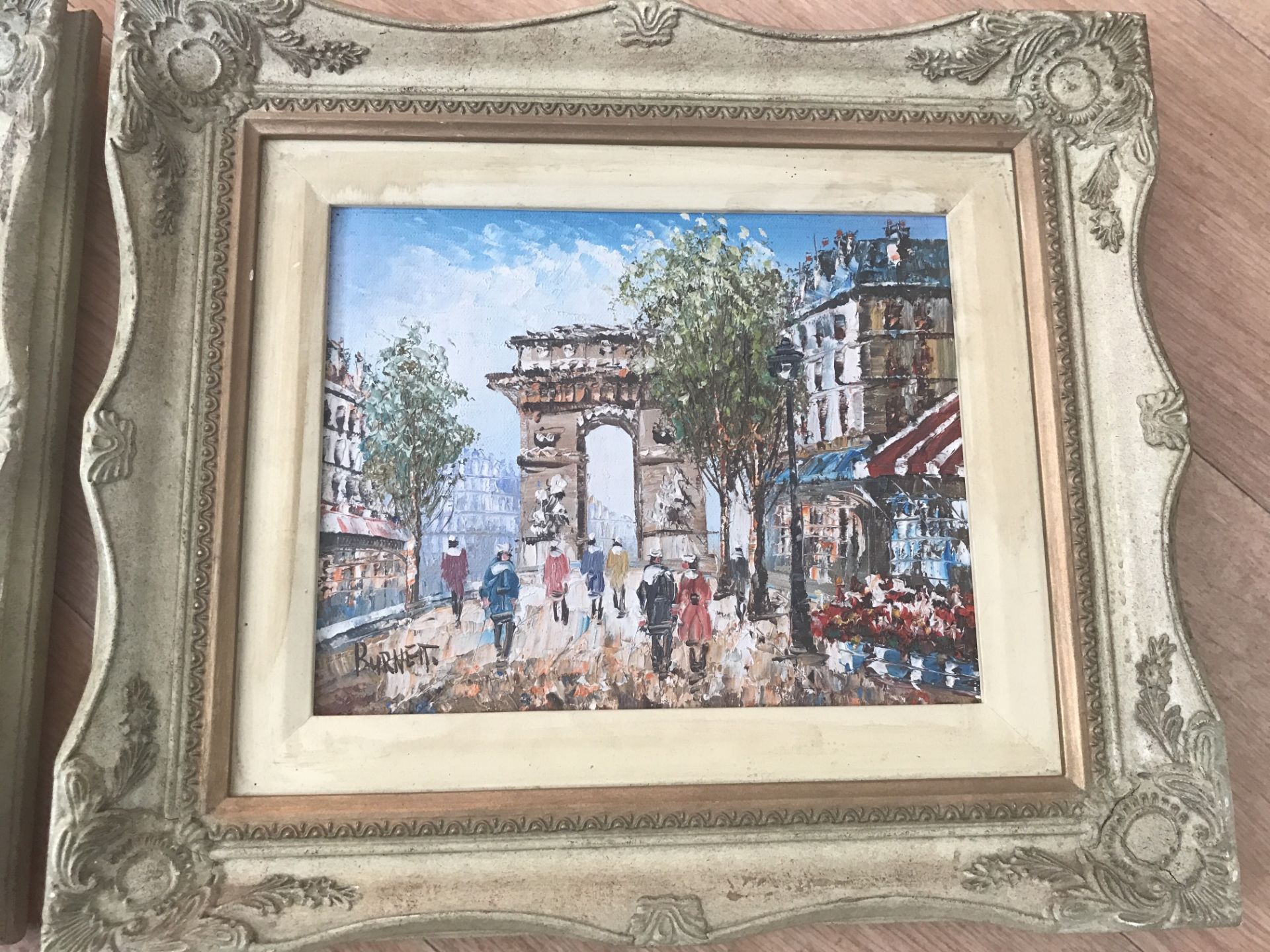 PAIR OF FRAMED FRENCH SCENE SIGNED PAINTINGS - Image 3 of 5