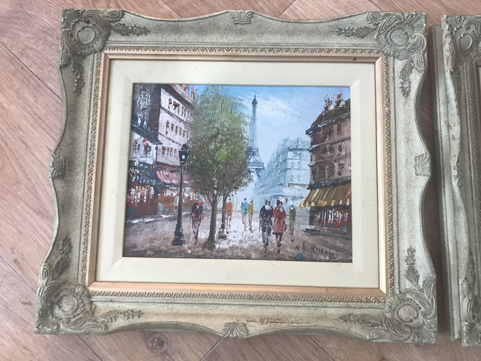 PAIR OF FRAMED FRENCH SCENE SIGNED PAINTINGS - Image 2 of 5