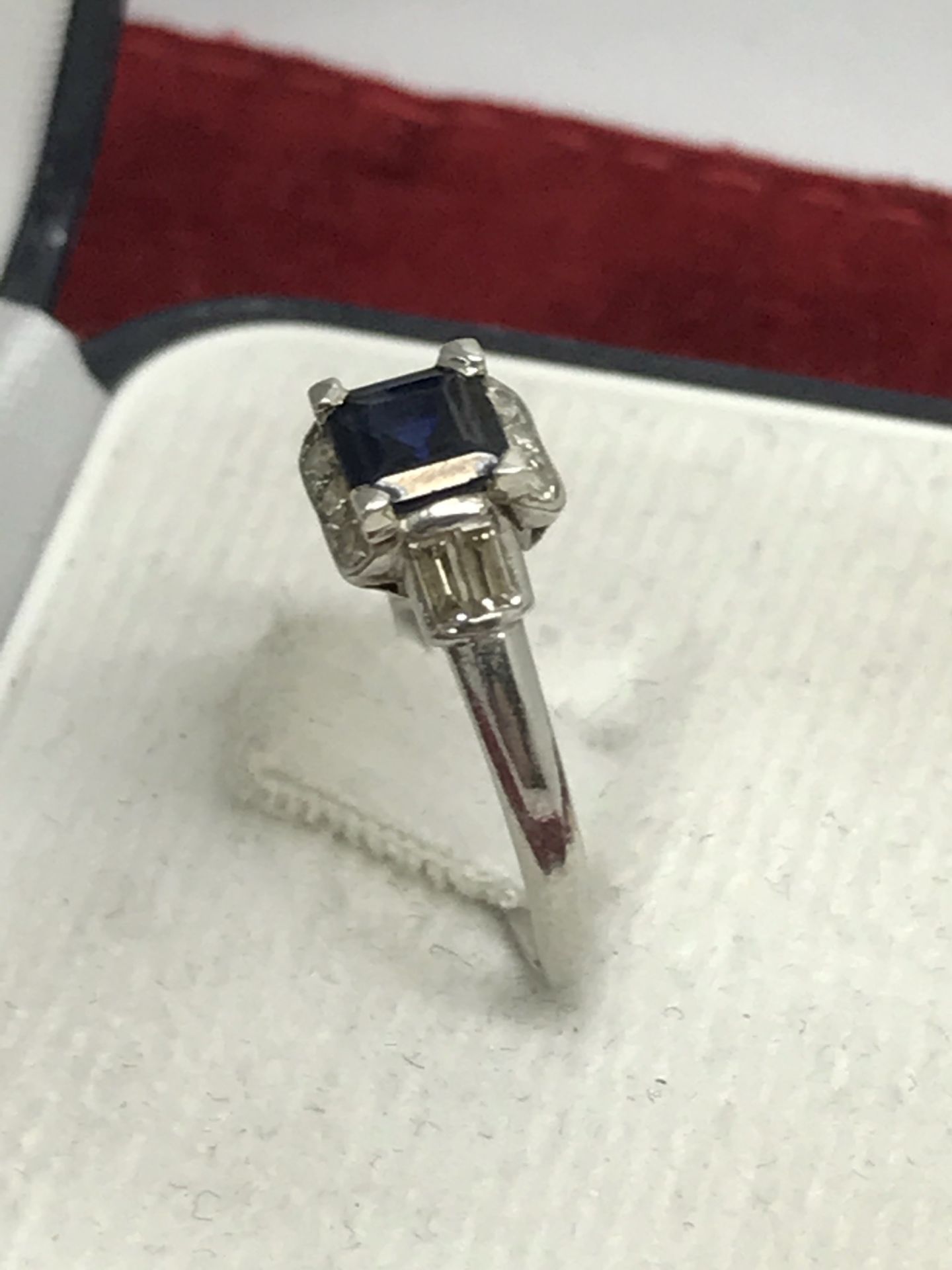 VINTAGE SAPPHIRE & DIAMOND SET IN PLAT/IRIDIUM 10% - Image 2 of 2