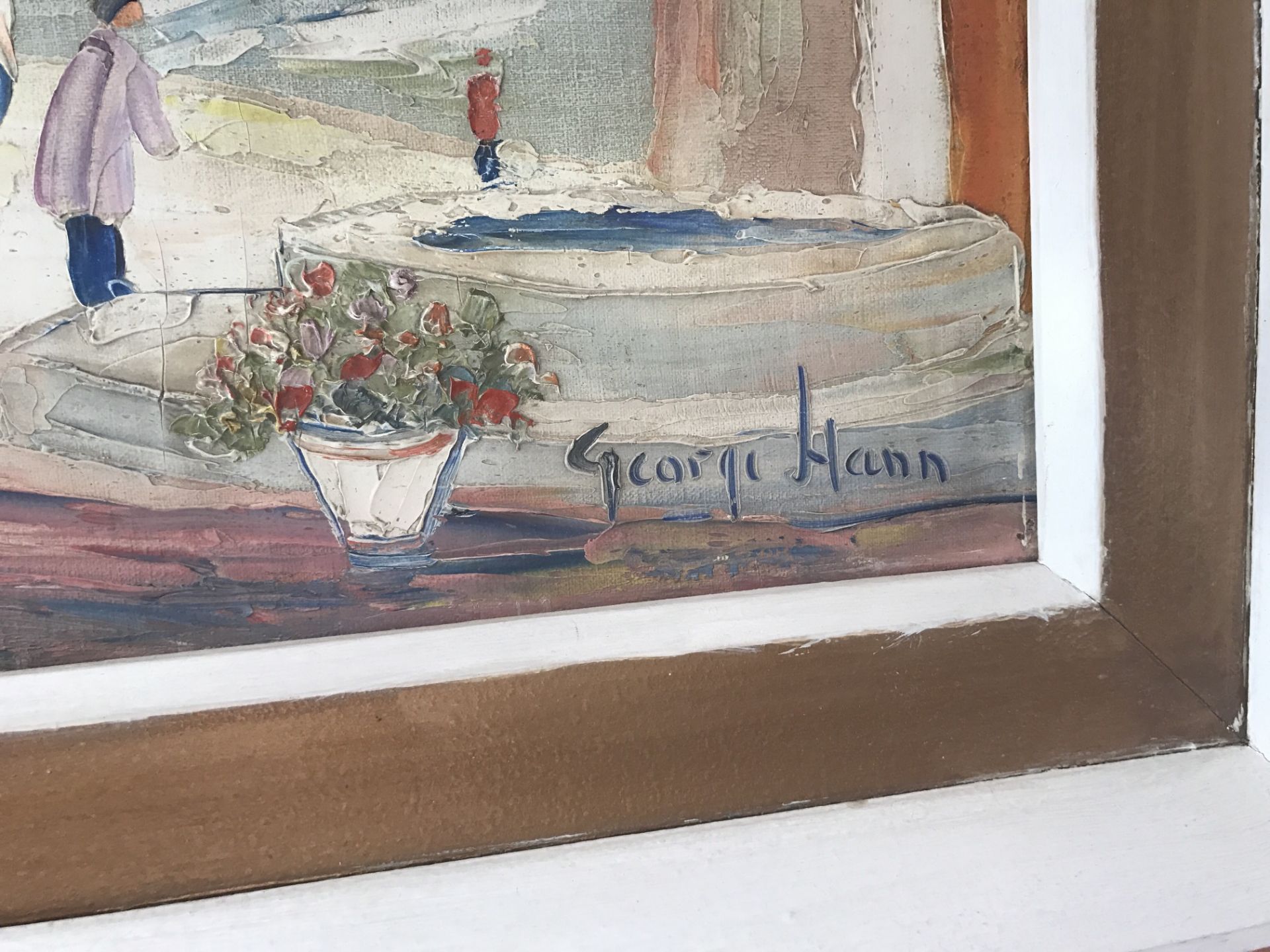 OIL ON BOARD SIGNED GEORGE HANN 24" X 20" - Image 4 of 5