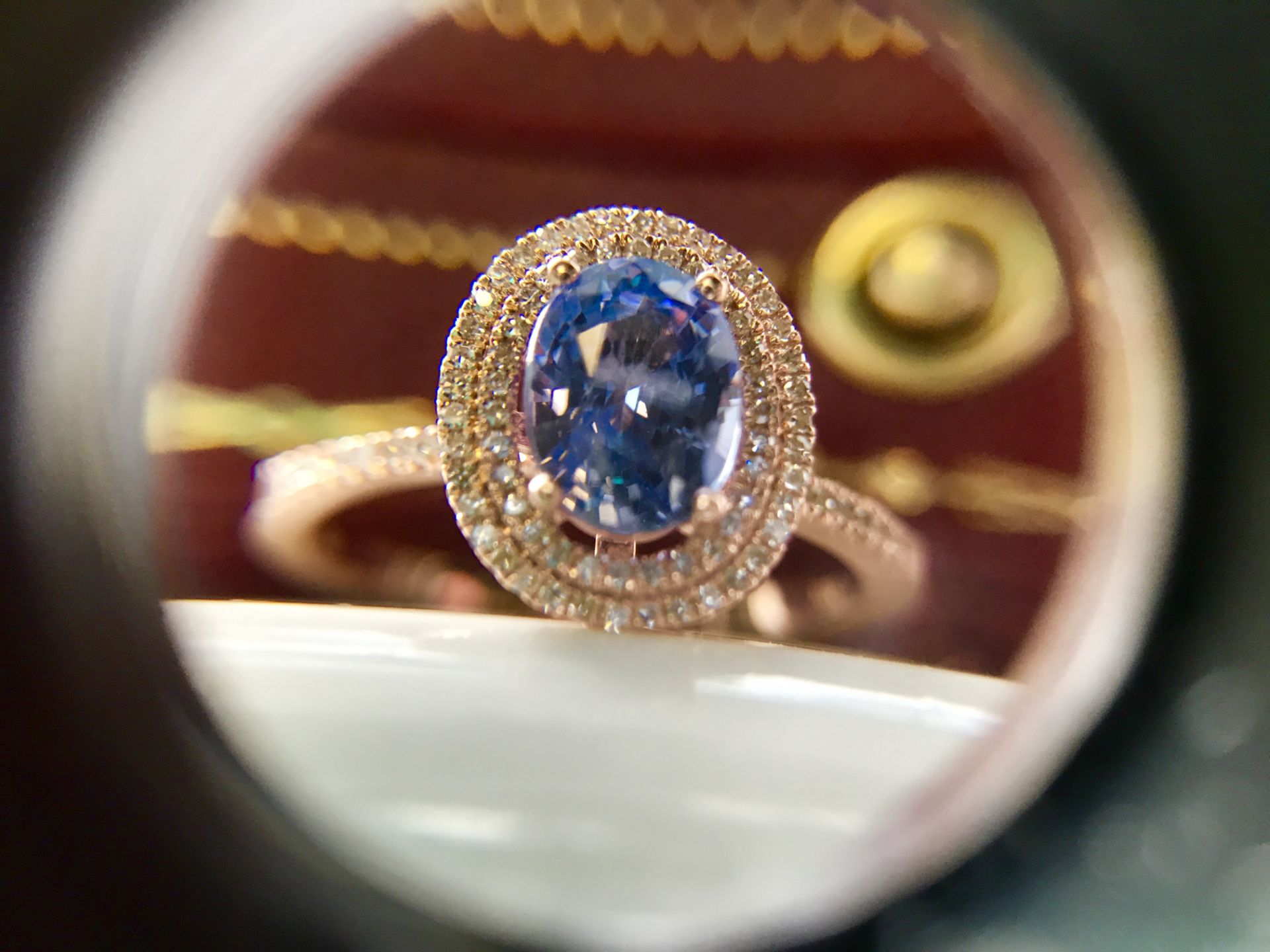 *Beautiful* 2.43ct Blue Sapphire & Micropavé Diamond Double Halo Ring - Image 3 of 5