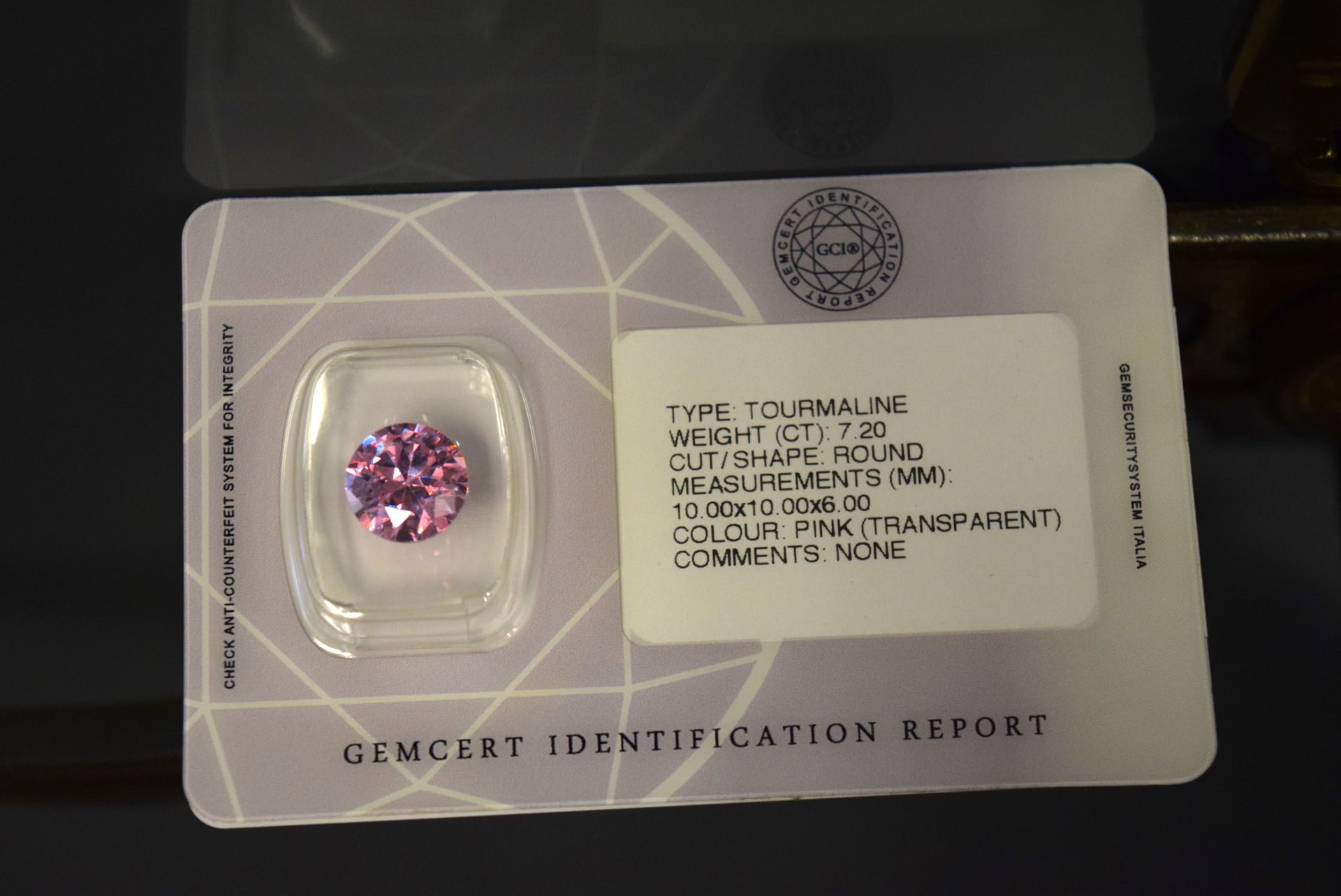 7.20CT PINK TOURMALINE