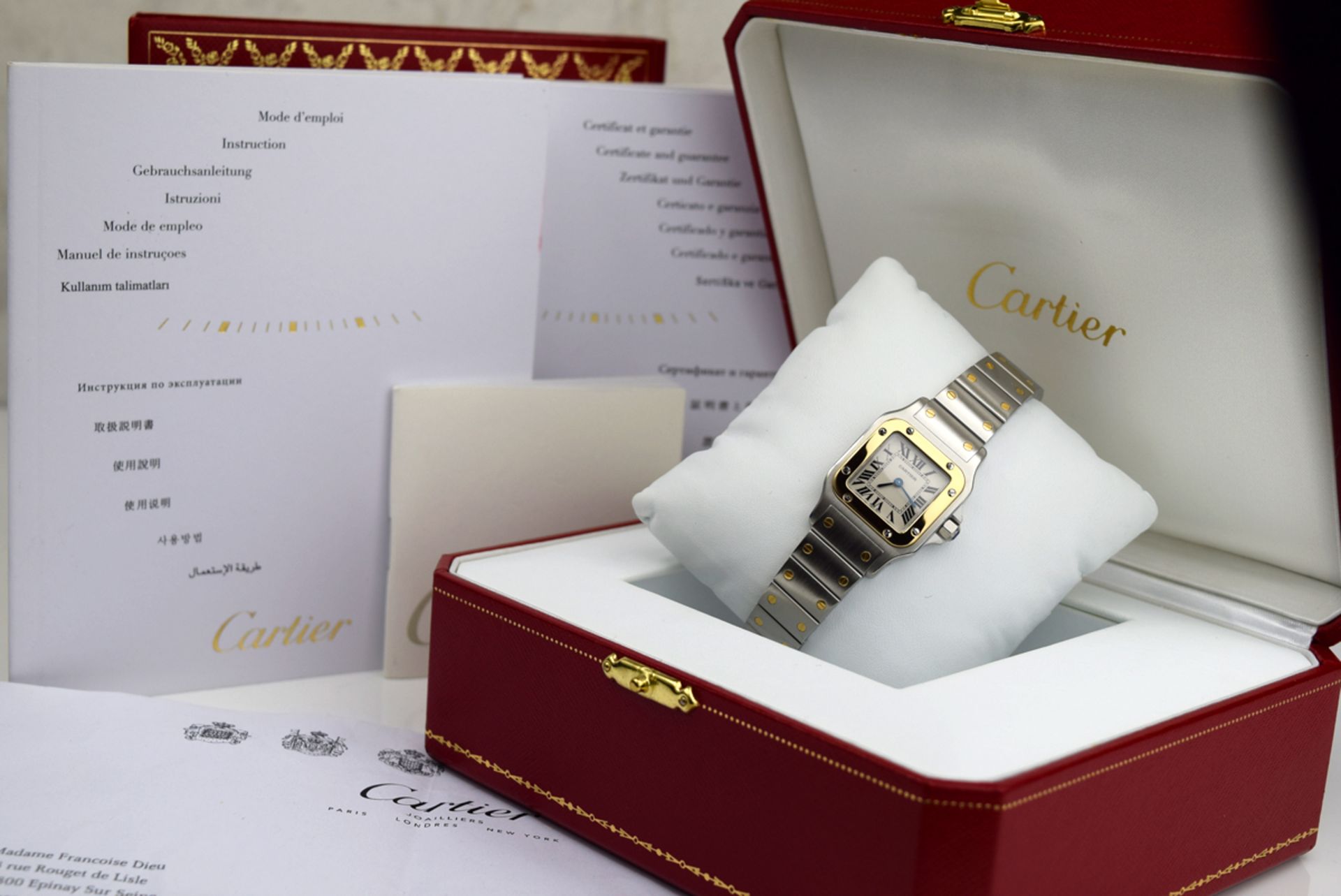 2010' - CARTIER SANTOS GALBEE - (W20012C4) - 18K GOLD AND STEEL - Image 6 of 9