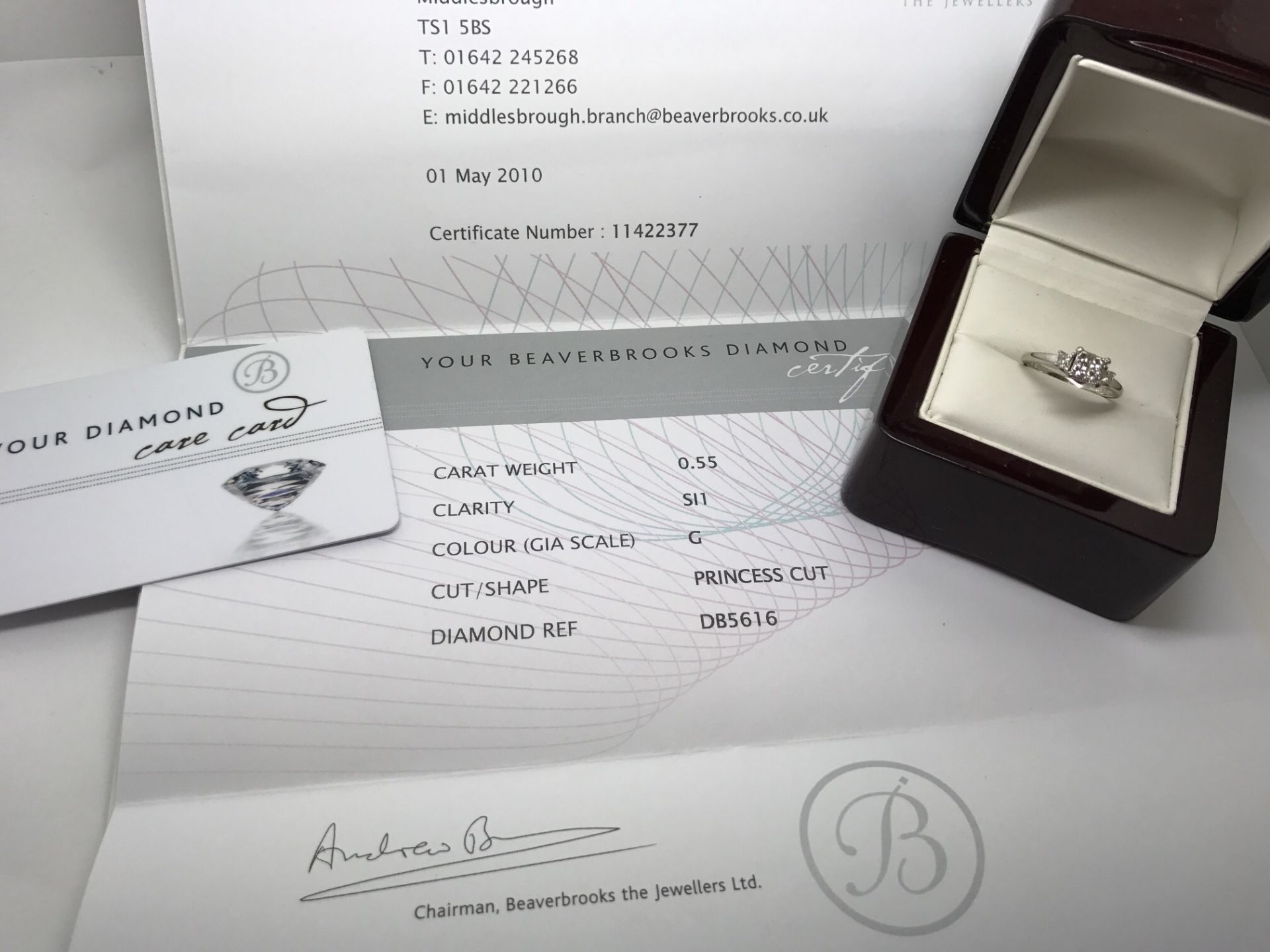 18ct GOLD DIAMOND RING COST £1850 WITH CERTIFICATE
