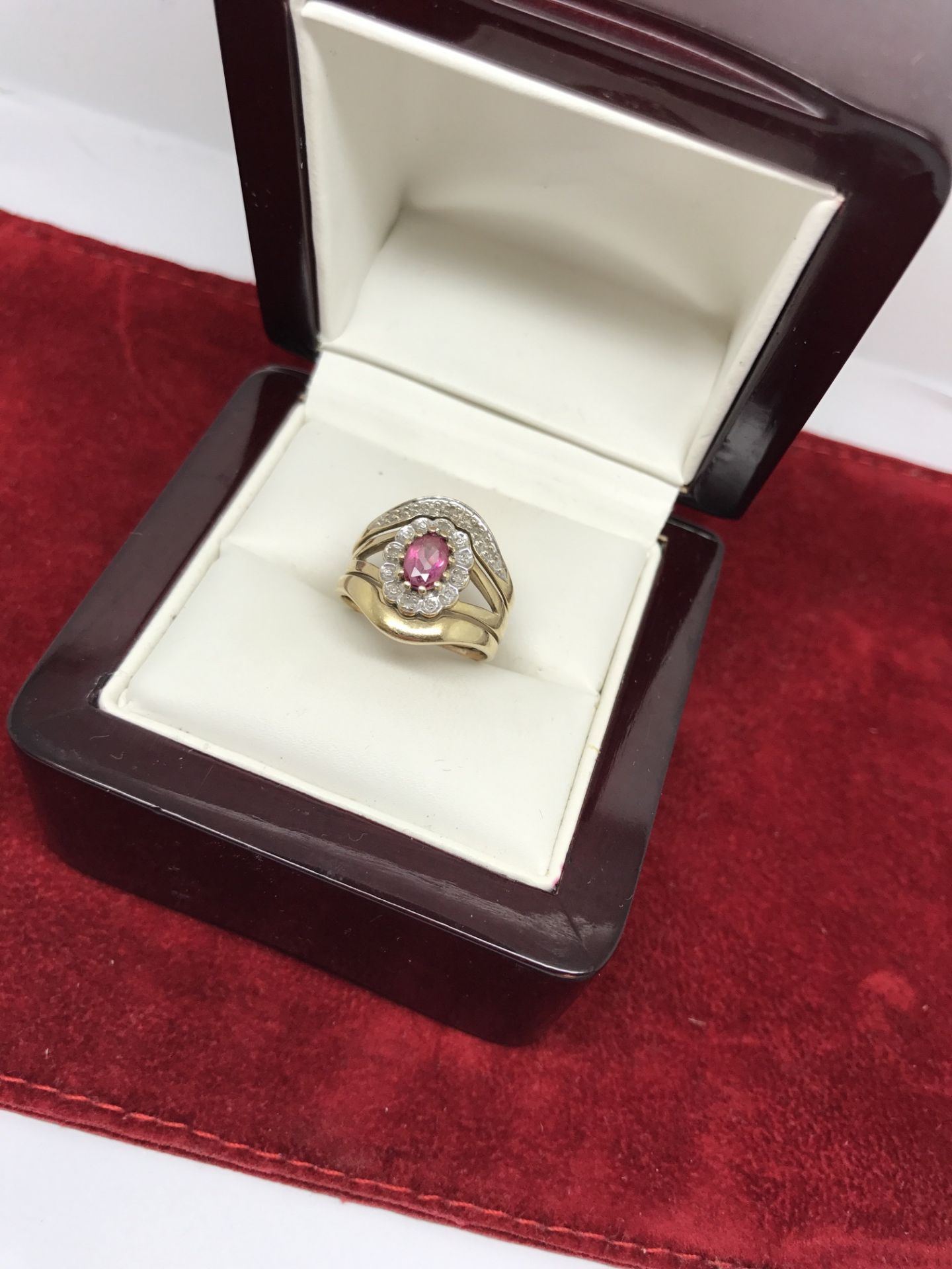 9ct GOLD RUBY & DIAMOND RING - Image 2 of 2