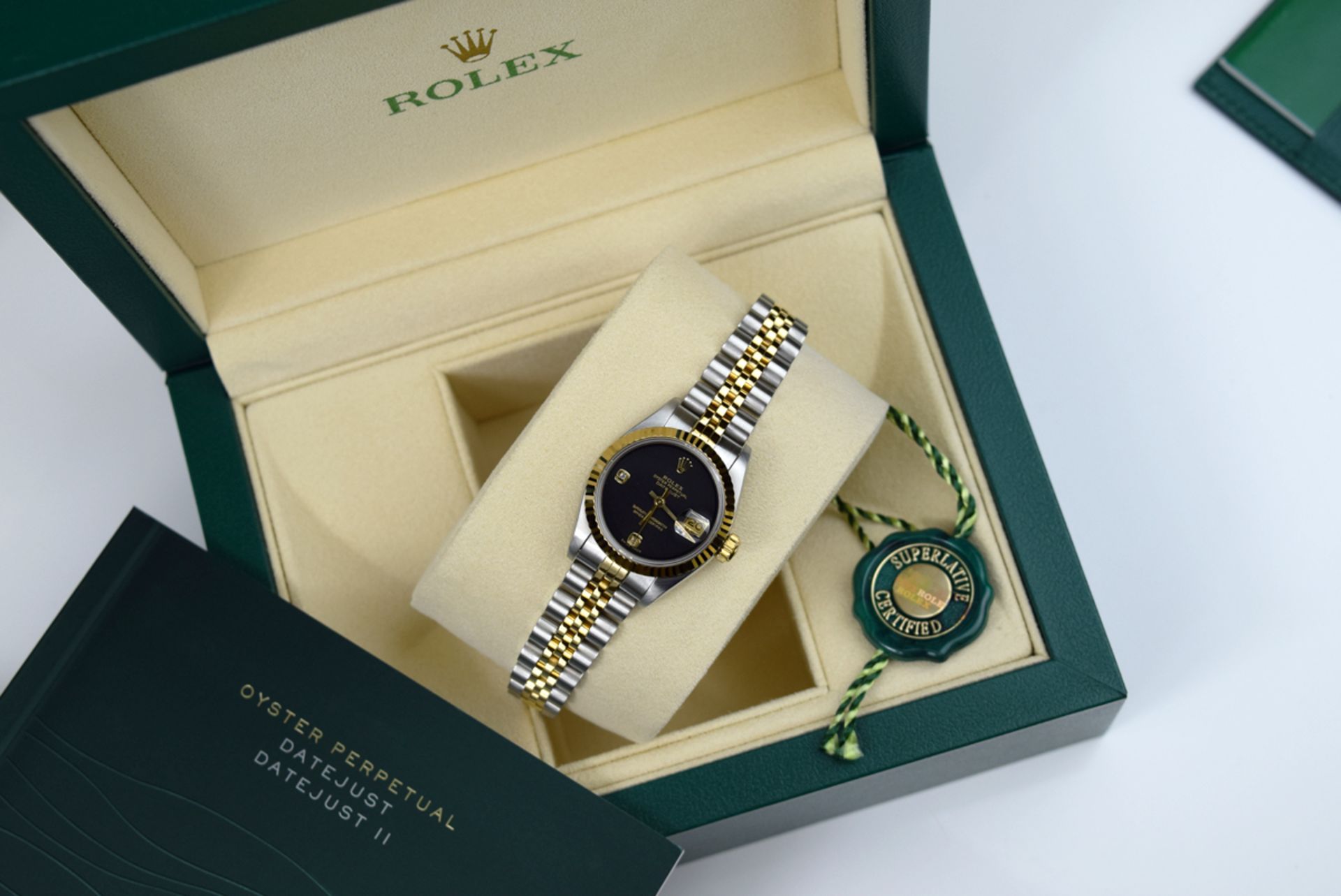 ROLEX Datejust (Ladies) in Steel and 18k Gold w/ *RARE Diamond Dial