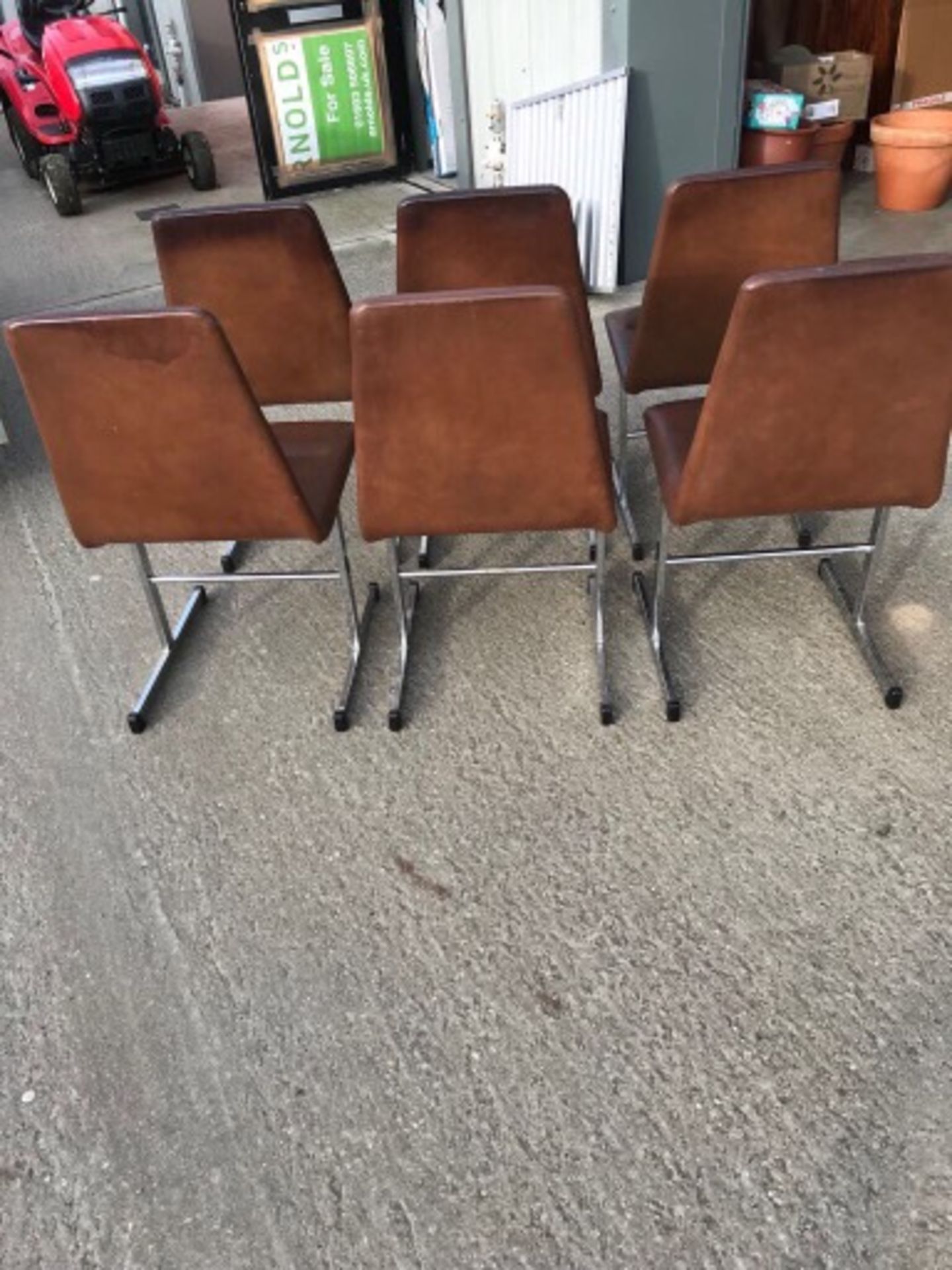 SET OF 60's/70's CHROME LEATHER CHAIRS - Image 2 of 2