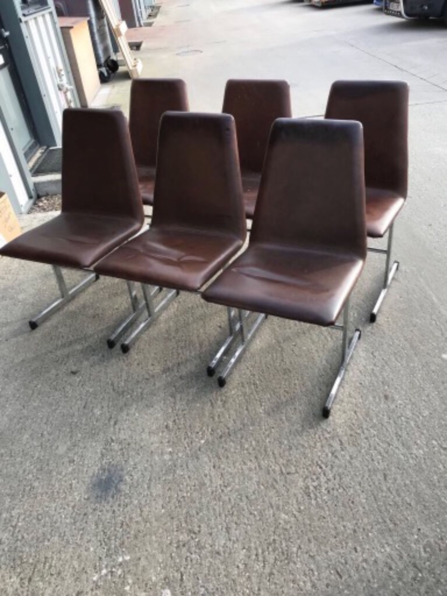 SET OF 60's/70's CHROME LEATHER CHAIRS