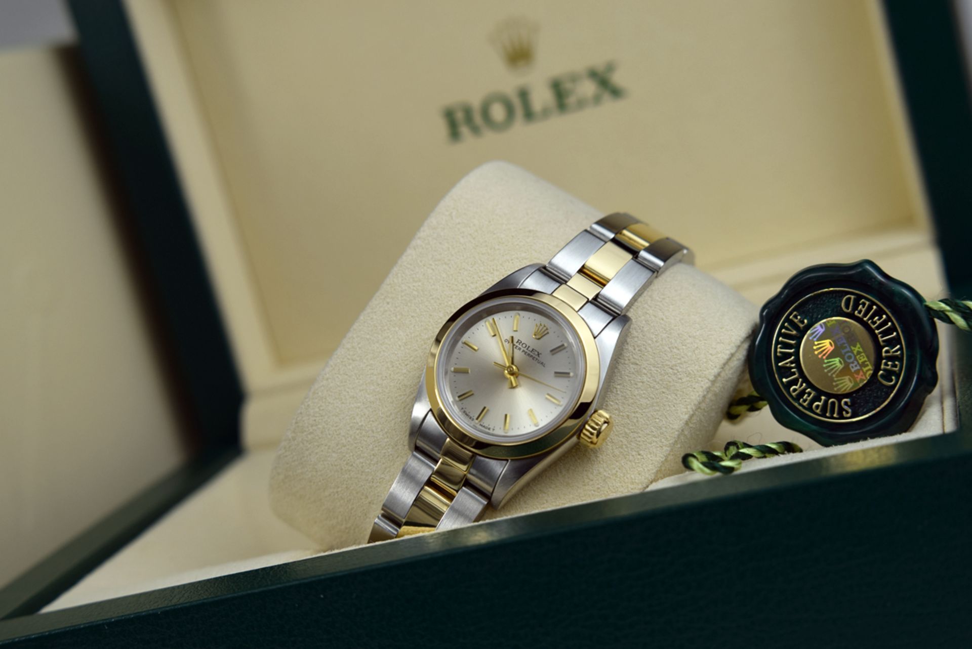 ROLEX Oyster Perpetual - 18k Gold & Steel - Light Champagne Dial - Image 3 of 10
