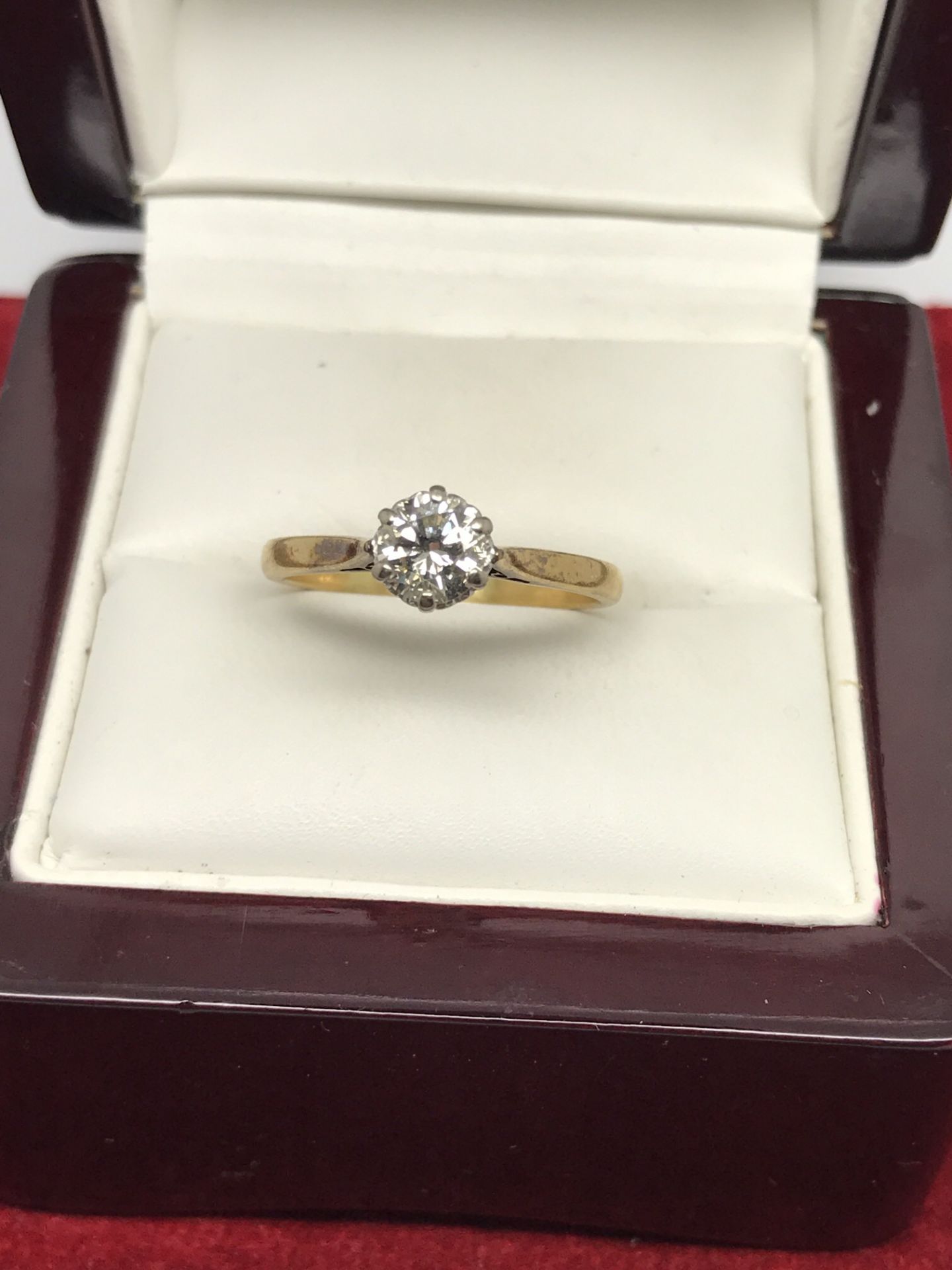 18ct GOLD 0.75ct DIAMOND SOLITAIRE RING