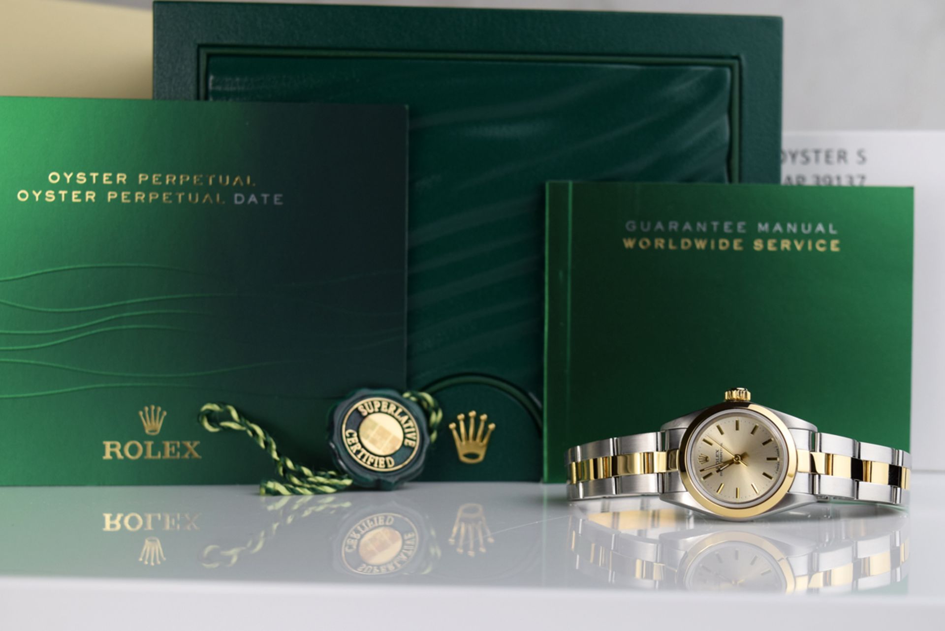 ROLEX Oyster Perpetual - 18k Gold & Steel - Light Champagne Dial - Image 9 of 10