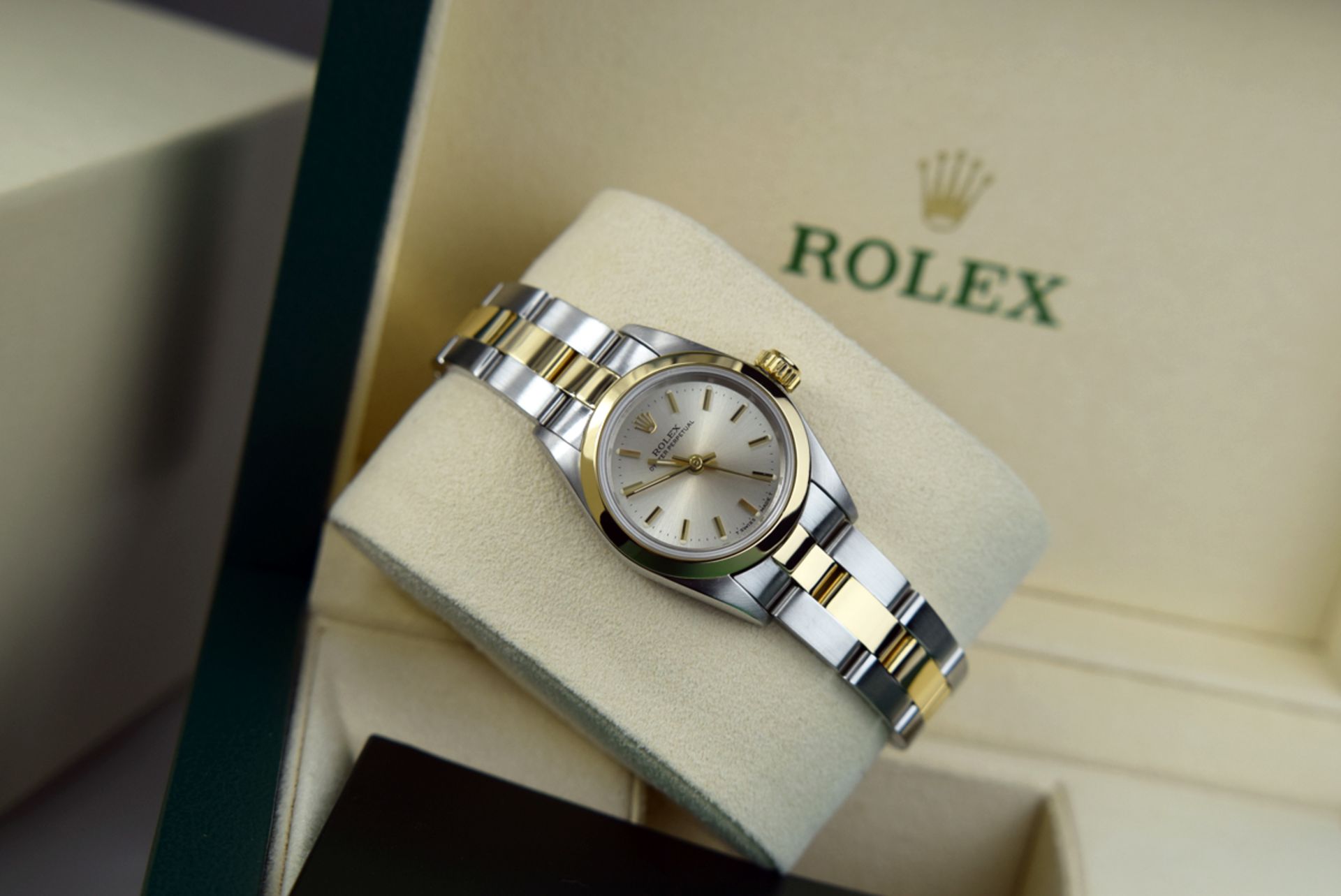 ROLEX Oyster Perpetual - 18k Gold & Steel - Light Champagne Dial - Image 2 of 10