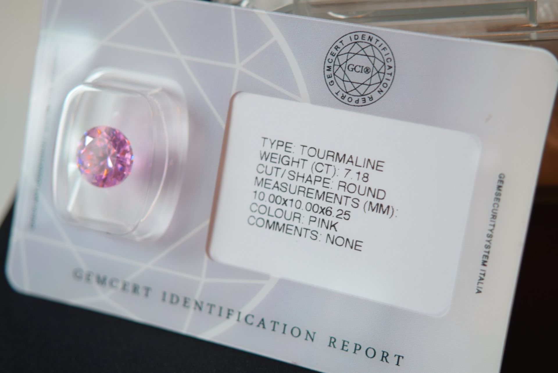 7.18CT PINK TOURMALINE - Image 2 of 2