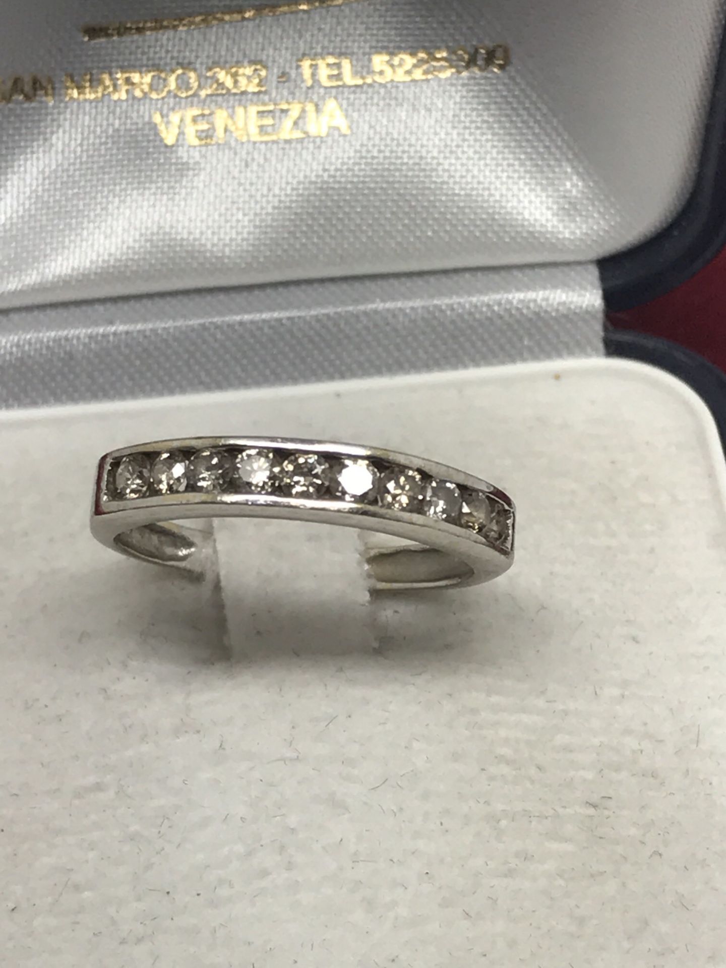 9ct GOLD CHANNEL SET DIAMOND 1/2 ETERNITY RING - Image 2 of 3