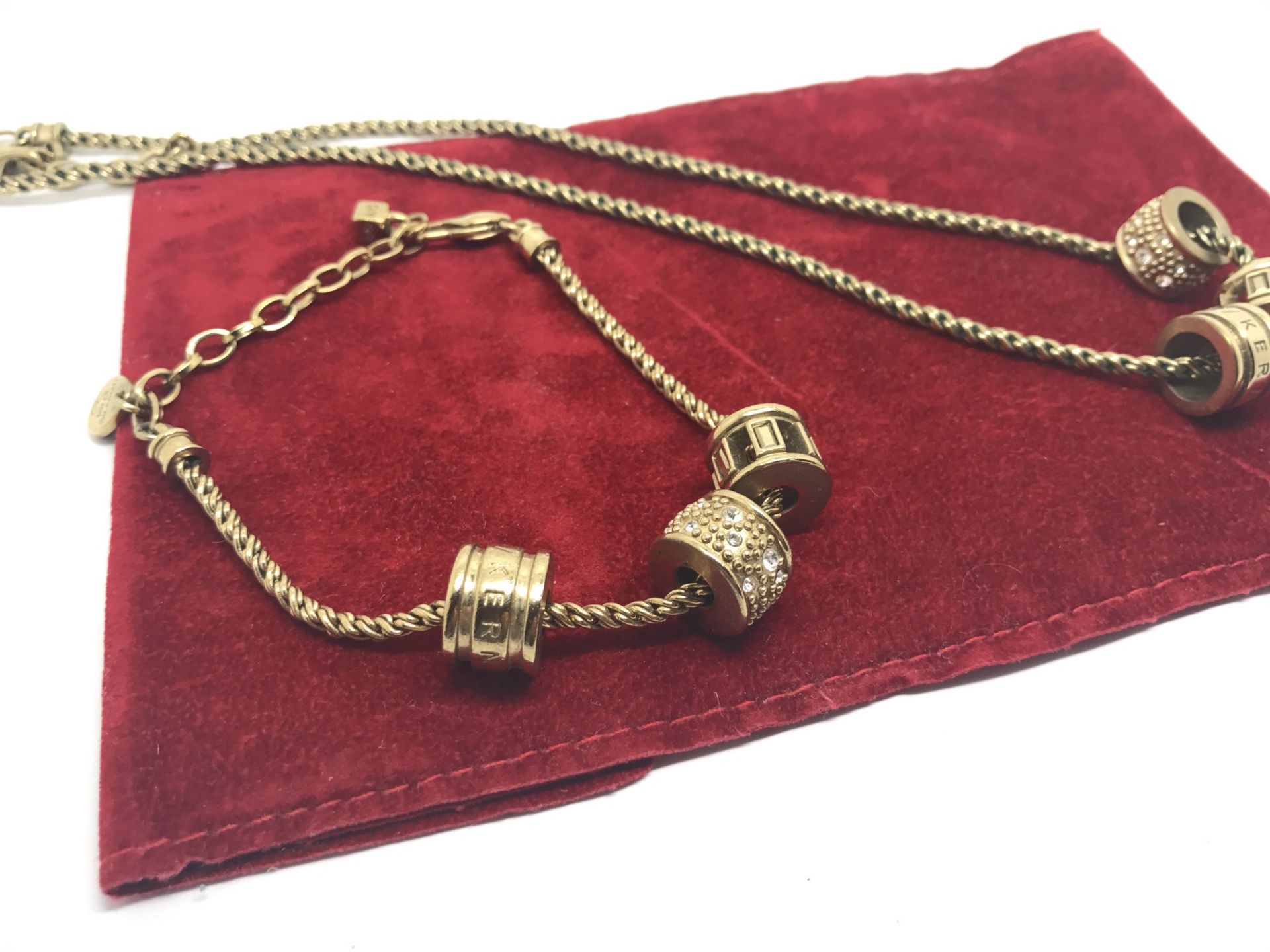 GOLD COLOURED CHARM NECKLACE & BRACELET - Image 2 of 5