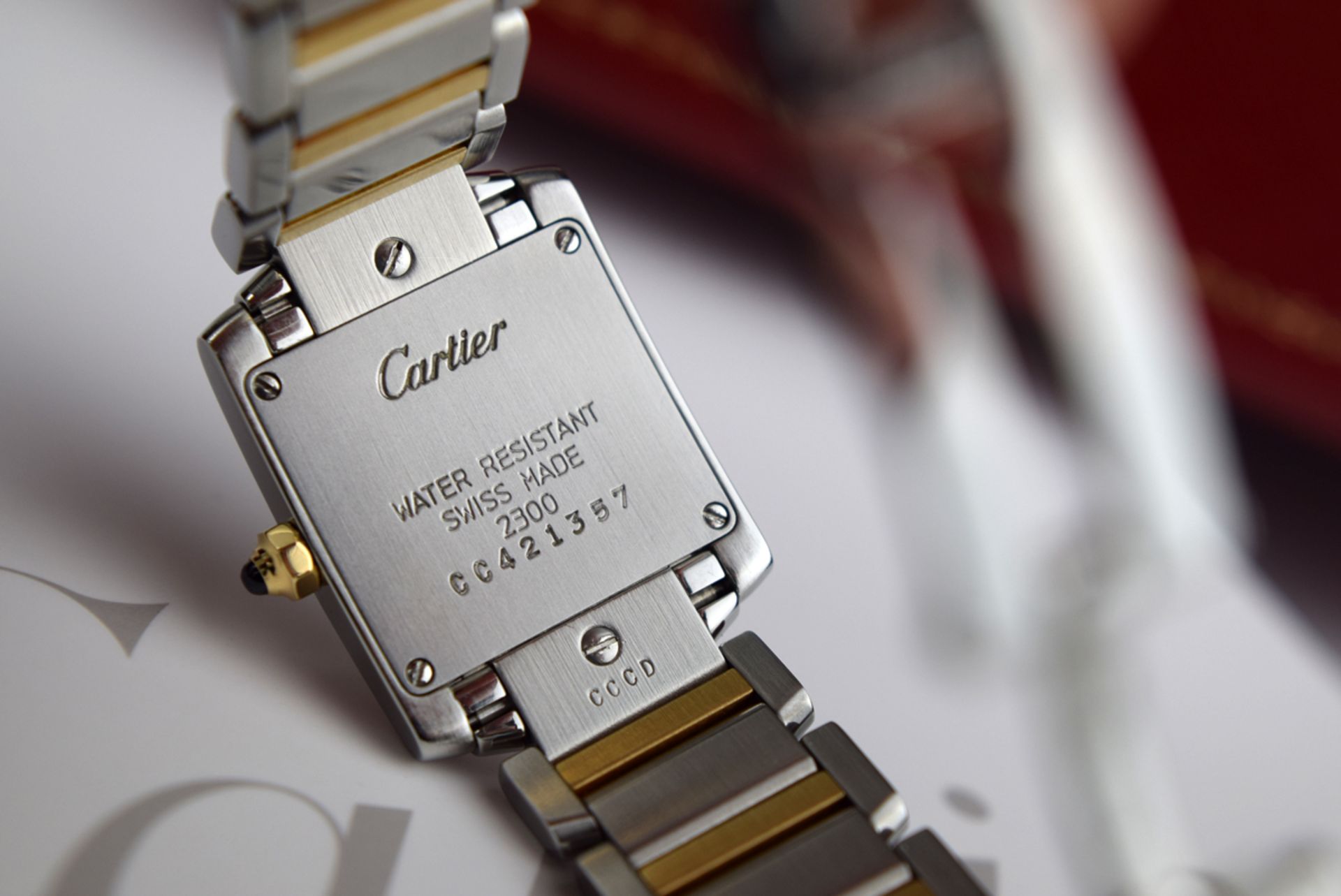 CARTIER FRANCAISE 'TANK' - 18K GOLD & STEEL - W51007Q4 / 2300 - Image 5 of 12