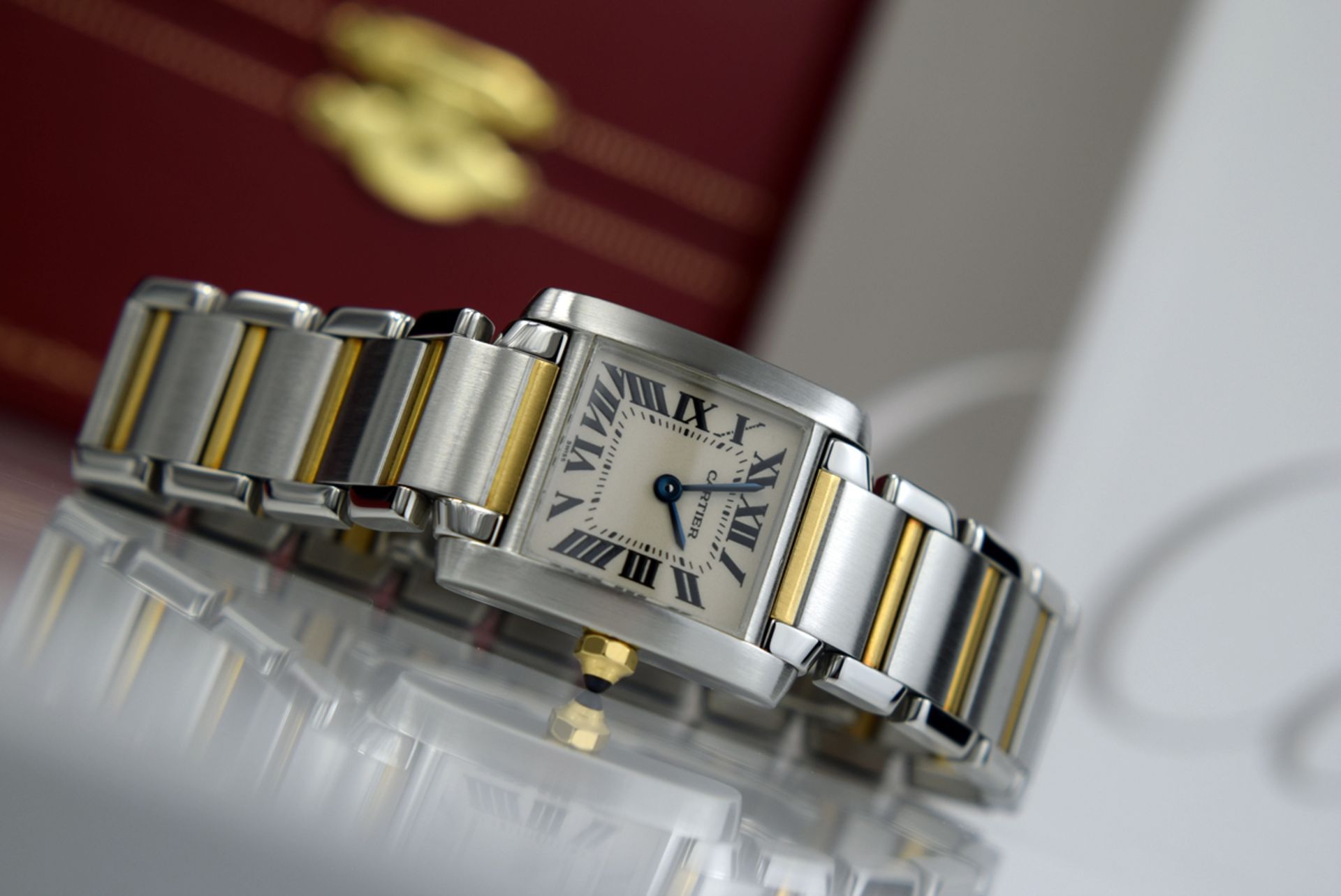 CARTIER FRANCAISE 'TANK' - 18K GOLD & STEEL - W51007Q4 / 2300 - Image 12 of 12