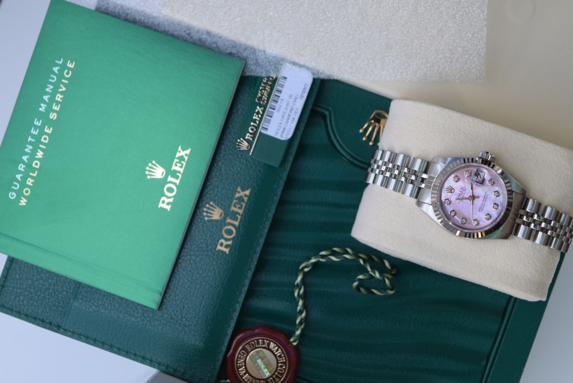 Rolex Steel/ White Gold 'Lady' DateJust 26 - Pink Diamond - Image 6 of 7