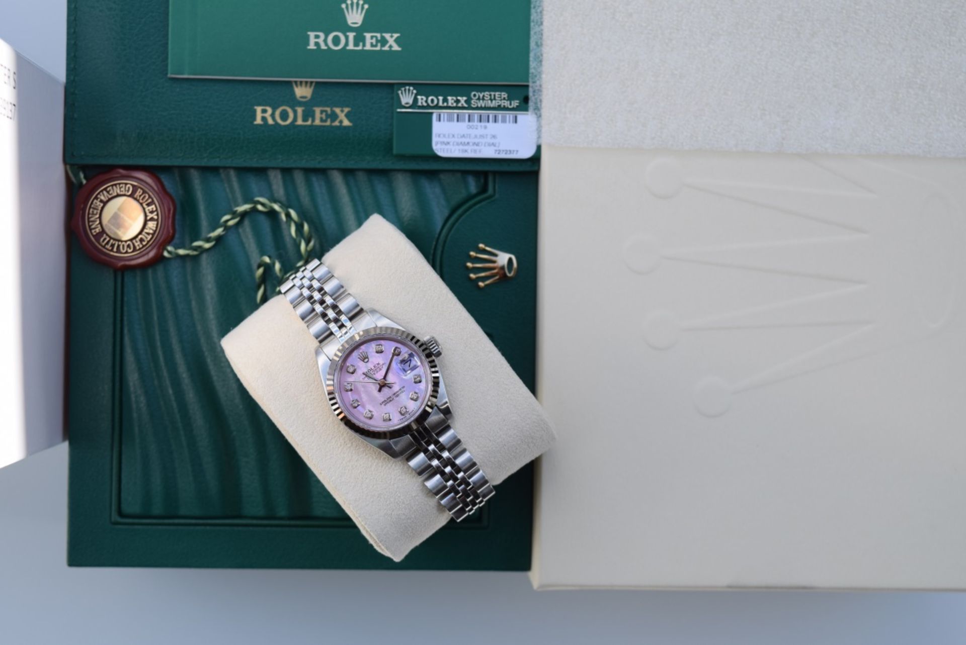 Rolex Steel/ White Gold 'Lady' DateJust 26 - Pink Diamond