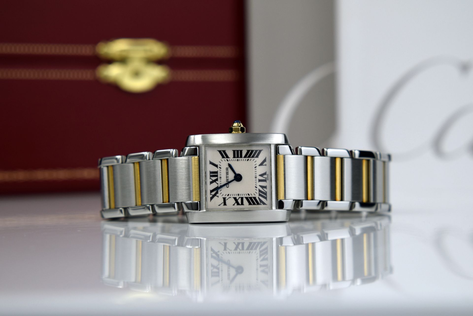CARTIER FRANCAISE 'TANK' - 18K GOLD & STEEL - W51007Q4 / 2300 - Image 2 of 12