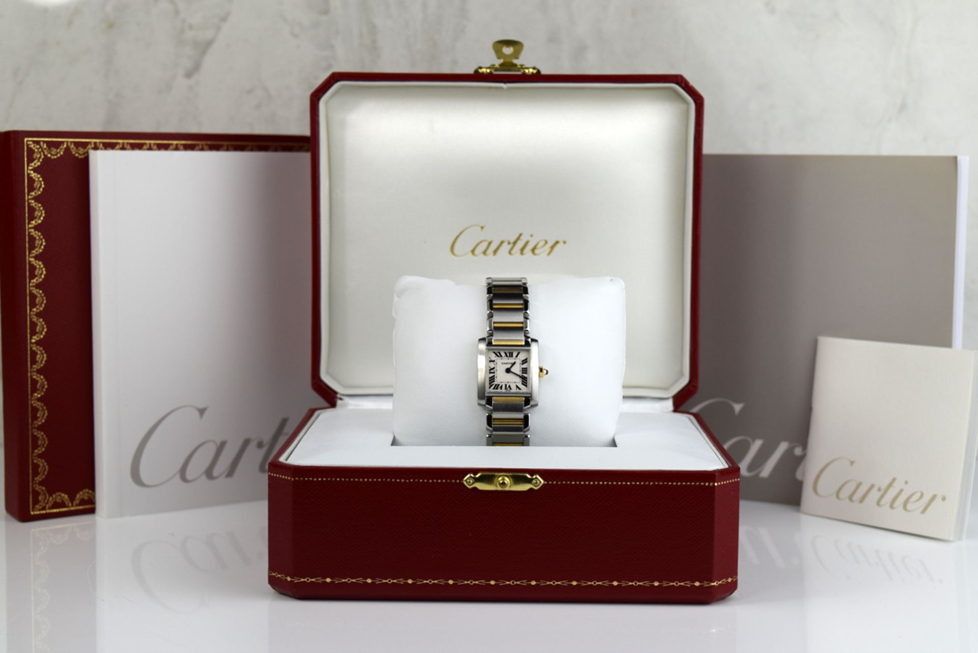 CARTIER FRANCAISE 'TANK' - 18K GOLD & STEEL - W51007Q4 / 2300 - Image 3 of 12