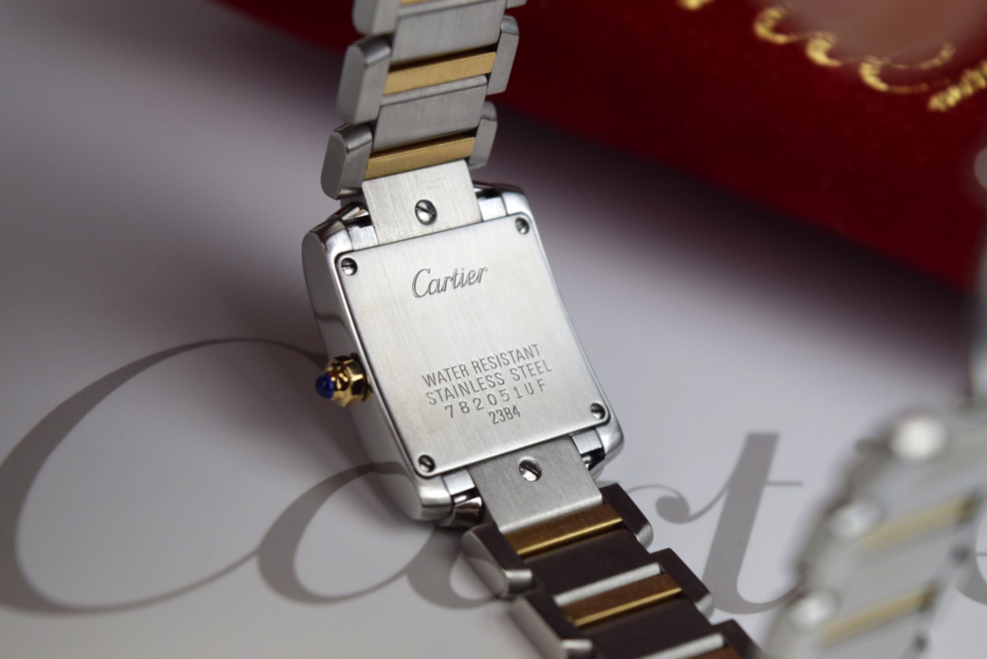 CARTIER - 18K GOLD & STEEL 'TANK FRANCAISE' - ROMAN NUMERAL DIAL - Image 7 of 10