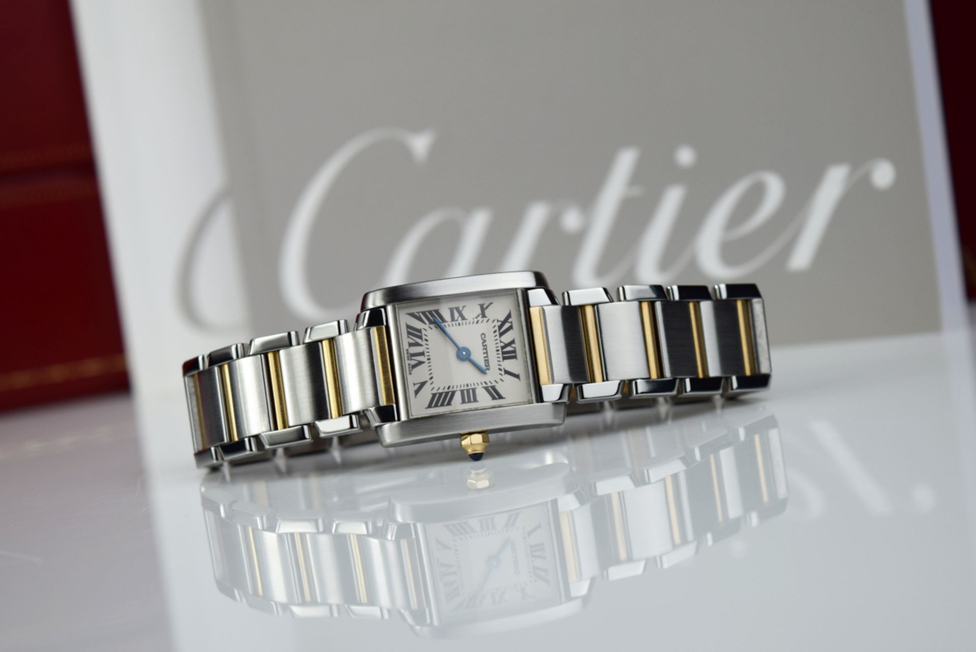 CARTIER - 18K GOLD & STEEL 'TANK FRANCAISE' - ROMAN NUMERAL DIAL - Image 2 of 10