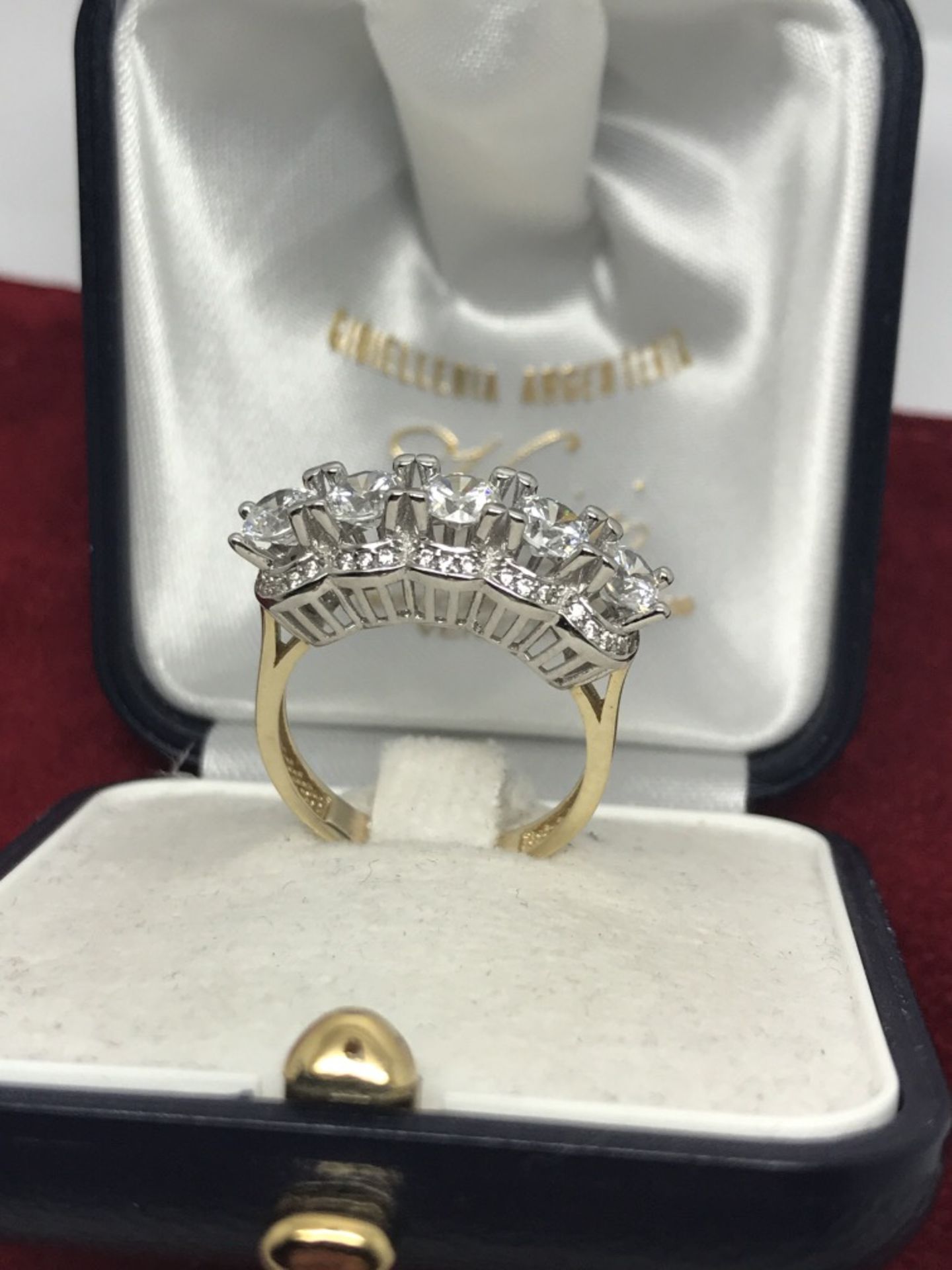 CZ SET HALF ETERNITY RING 9ct GOLD - Image 2 of 2