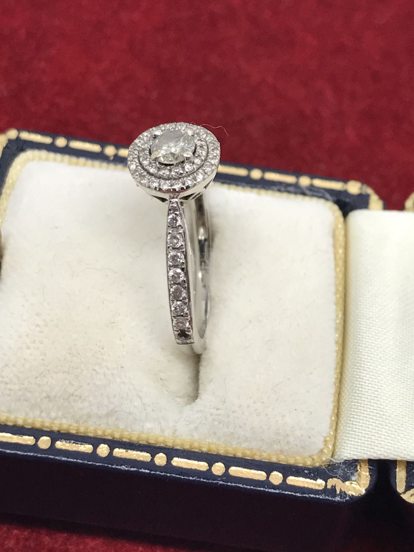 14k WHITE GOLD HALO DIAMOND RING - Image 2 of 2