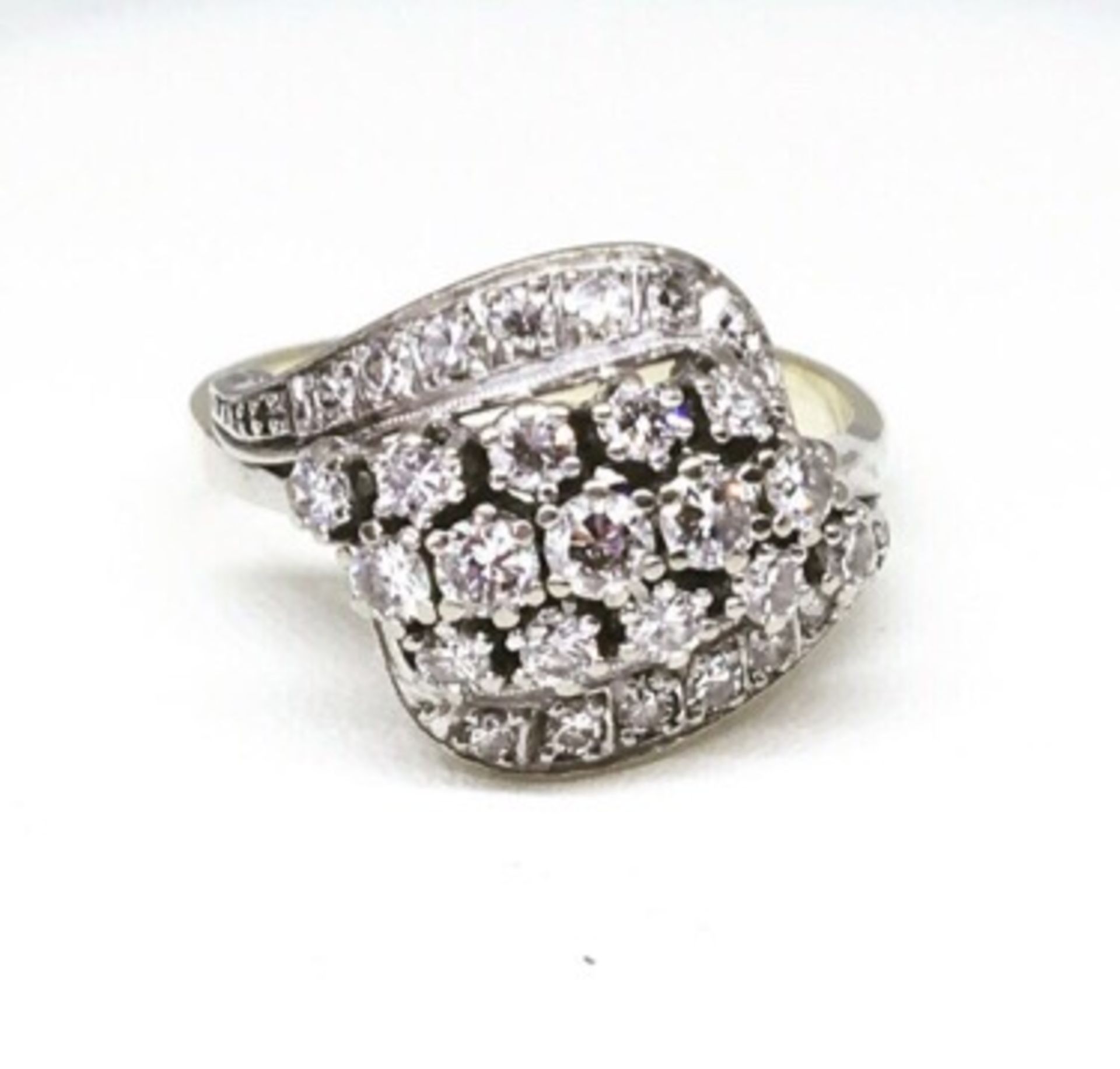 FABULOUS VINTAGE 18ct WHITE GOLD DIAMOND COCKTAIL RING 1.00ct+ - Image 4 of 5