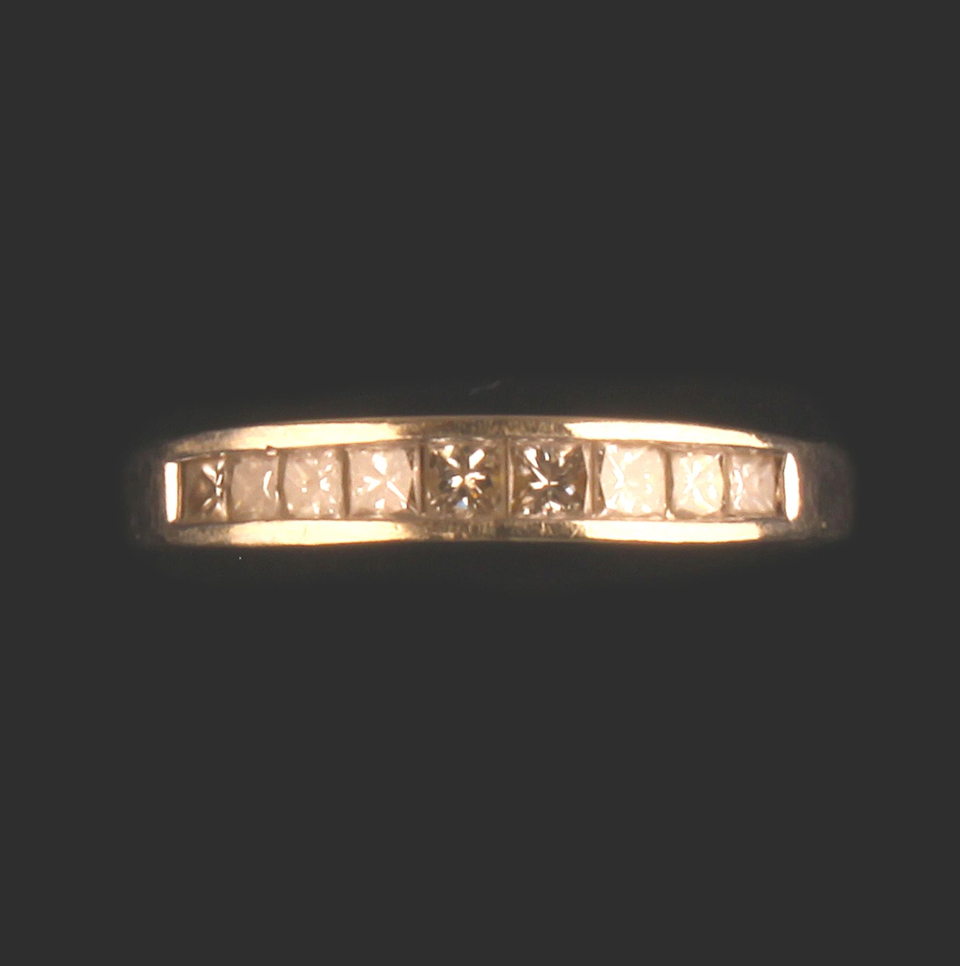 1/2 ETERNITY DIAMOND RING IN WHITE METAL TESTED AS AT LEAST 9ct GOLD - Image 3 of 4