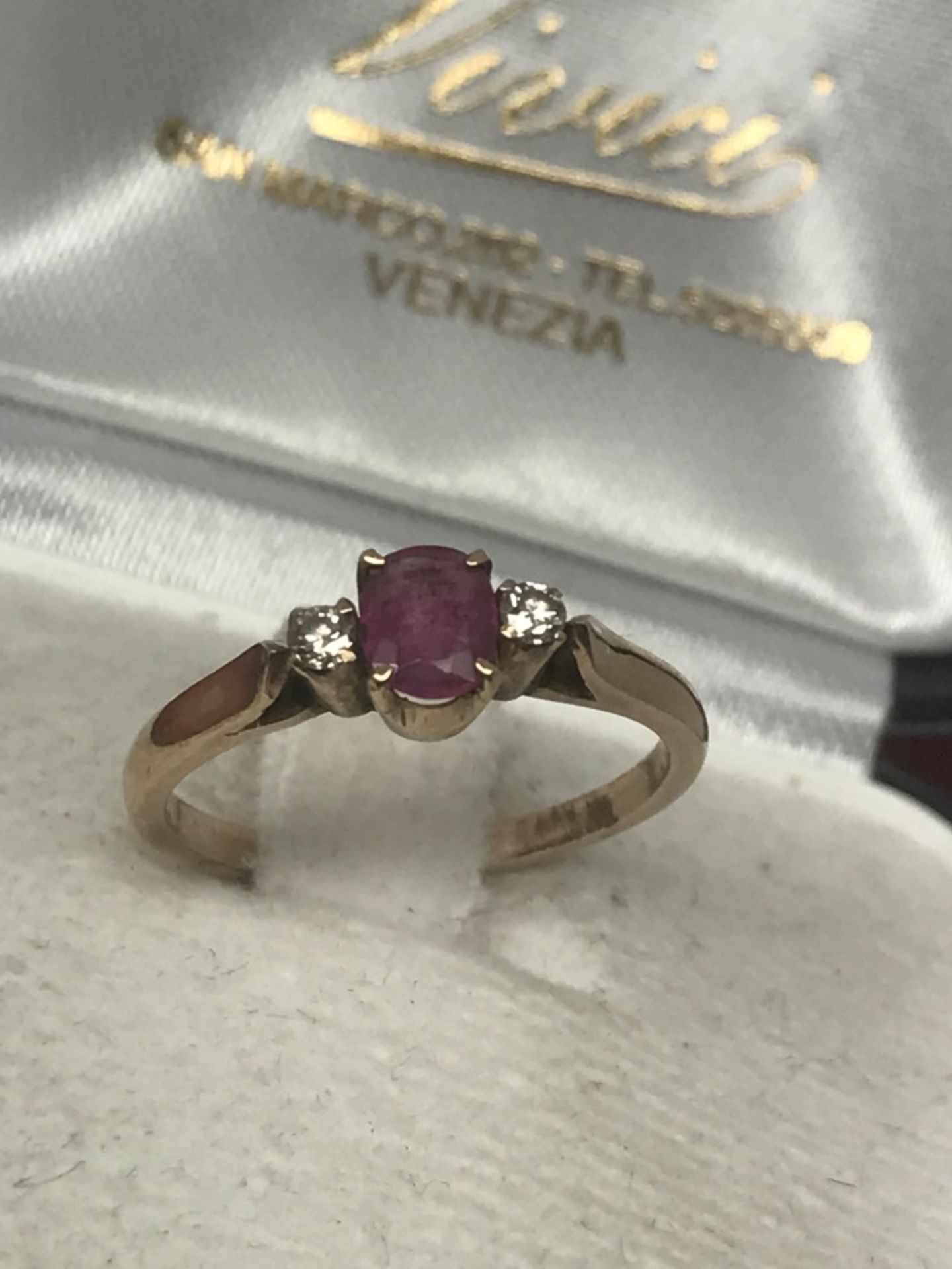 9ct GOLD RUBY & DIAMOND RING