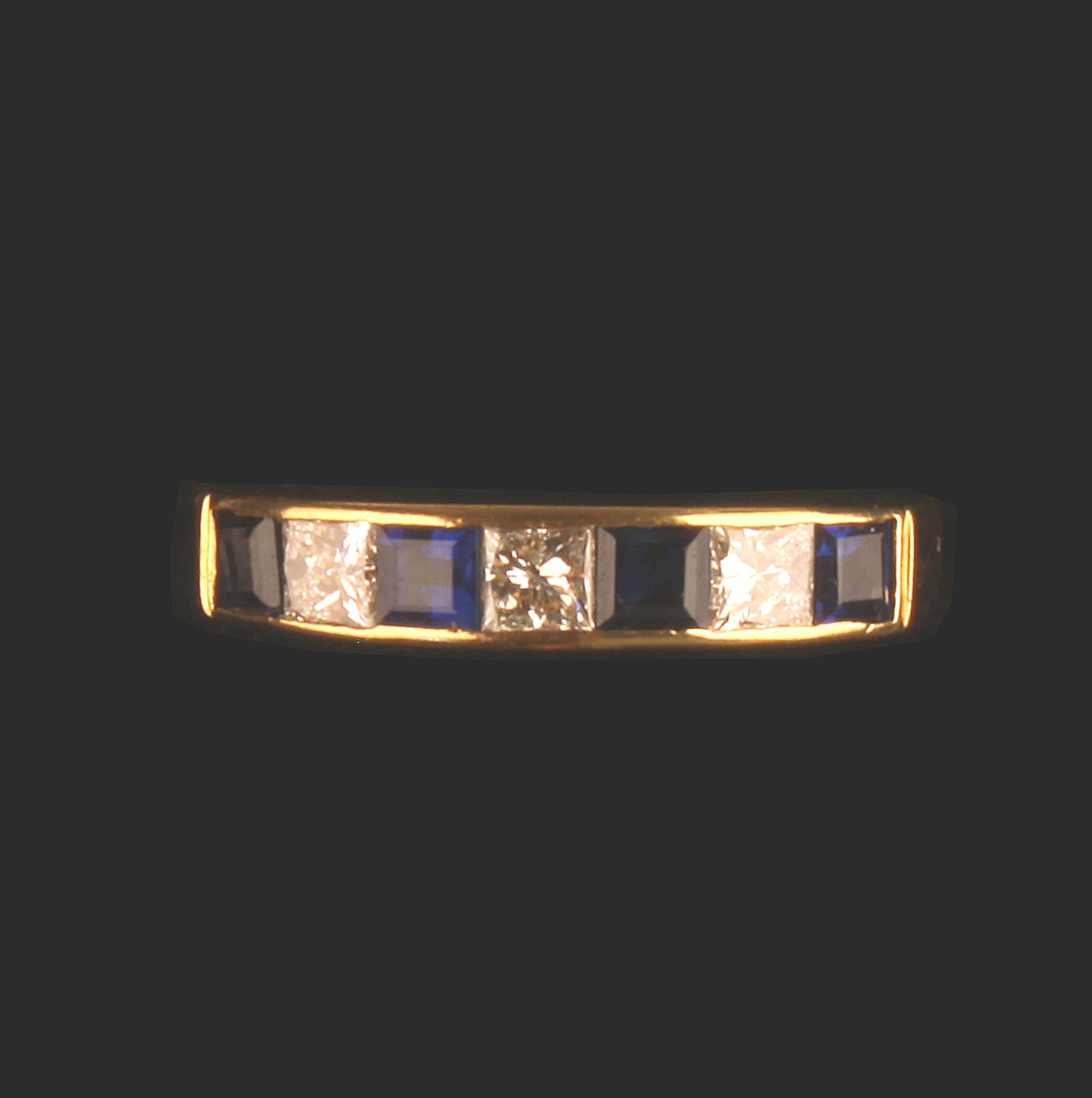 HIGH QUALITY! 18ct YELLOW GOLD BLUE SAPPHIRE & DIAMOND RING - Image 6 of 8