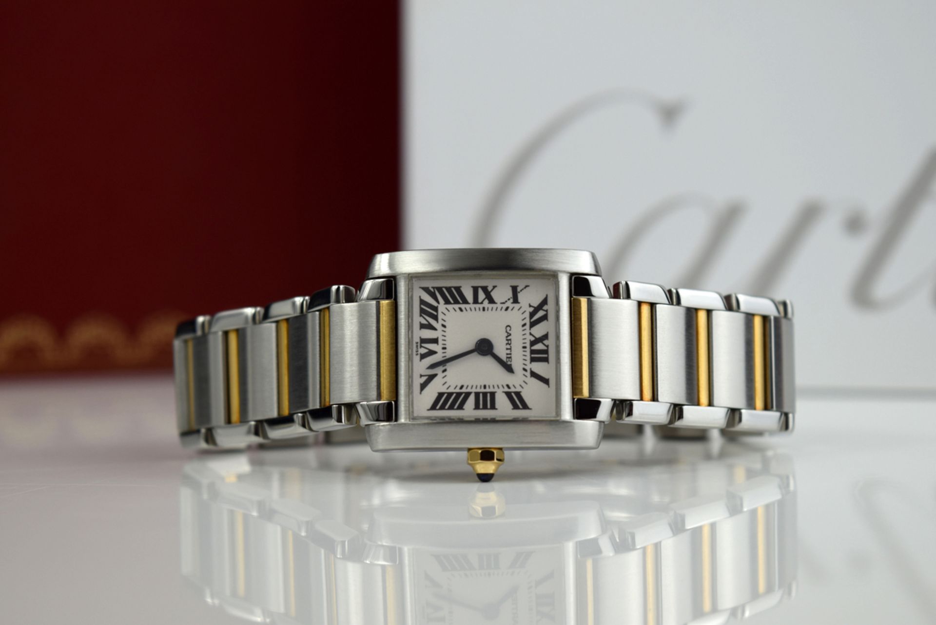 CARTIER 18K GOLD & STEEL FRANCAISE 'TANK' - W51007Q4 / 2300 - Image 4 of 10