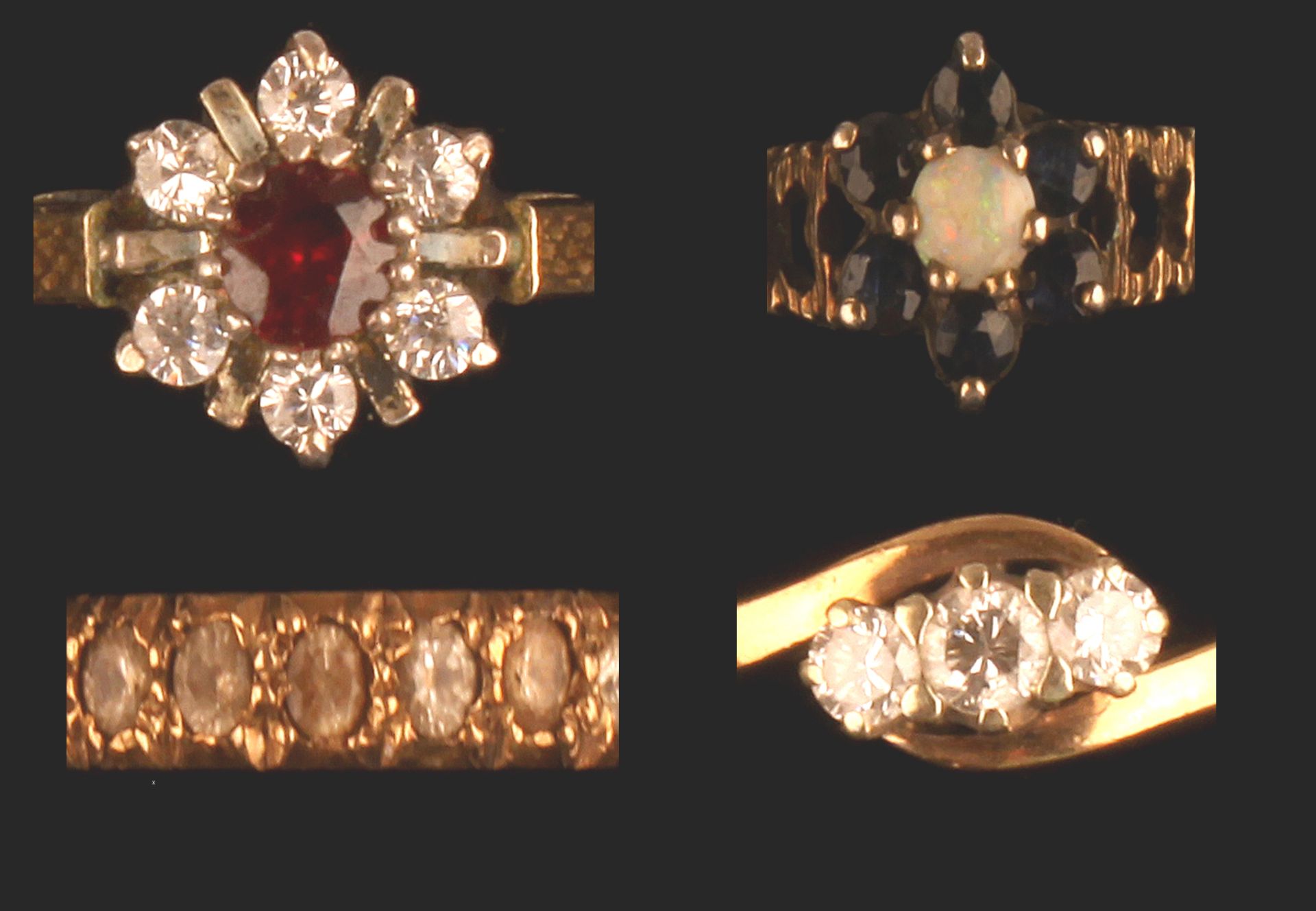 4 x DRESS RINGS - TESTED AT LEAST 9ct GOLD - NO RESERVE - Image 2 of 4